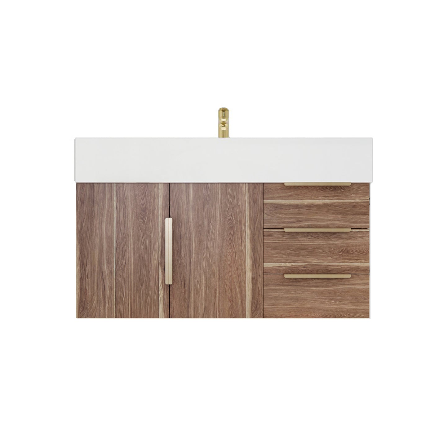 Better Vanity Bethany 24"-48" Floating Bathroom Vanity Reinforced Acrylic Sink Soft Close Doors & Drawers, Fully Assembled