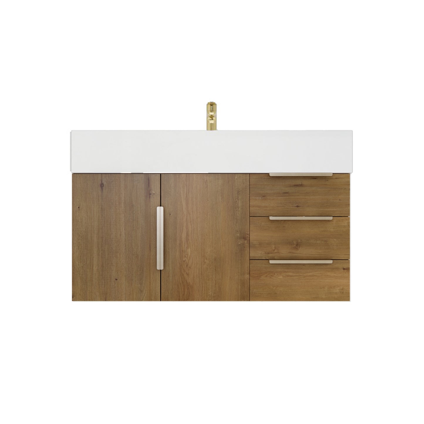 Better Vanity Bethany 24"-48" Floating Bathroom Vanity Reinforced Acrylic Sink Soft Close Doors & Drawers, Fully Assembled