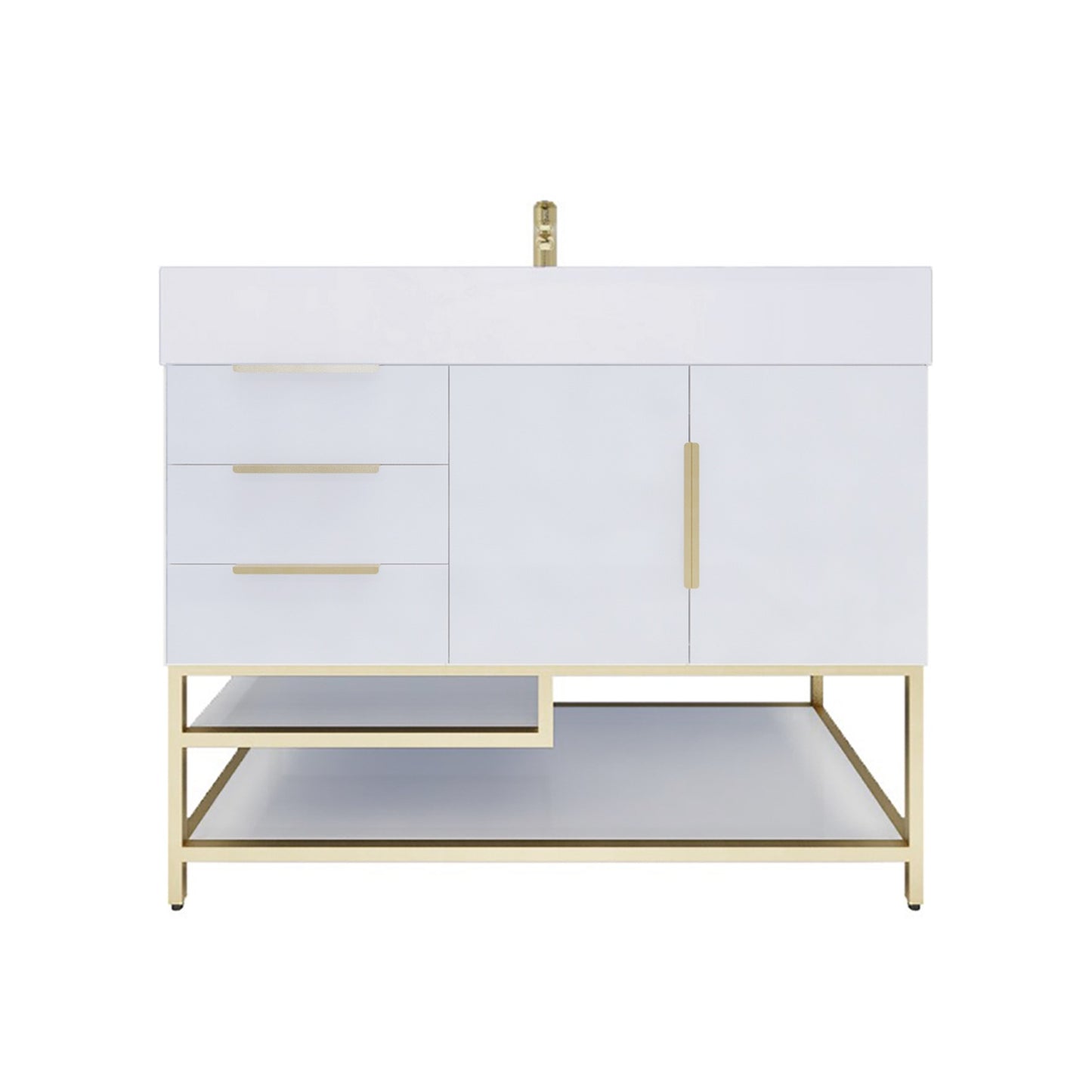 Better Vanity Bethany 24"-48“ Freestanding Bathroom Vanity Reinforced Acrylic Sink Soft Close Doors & Drawers, Fully Assembled