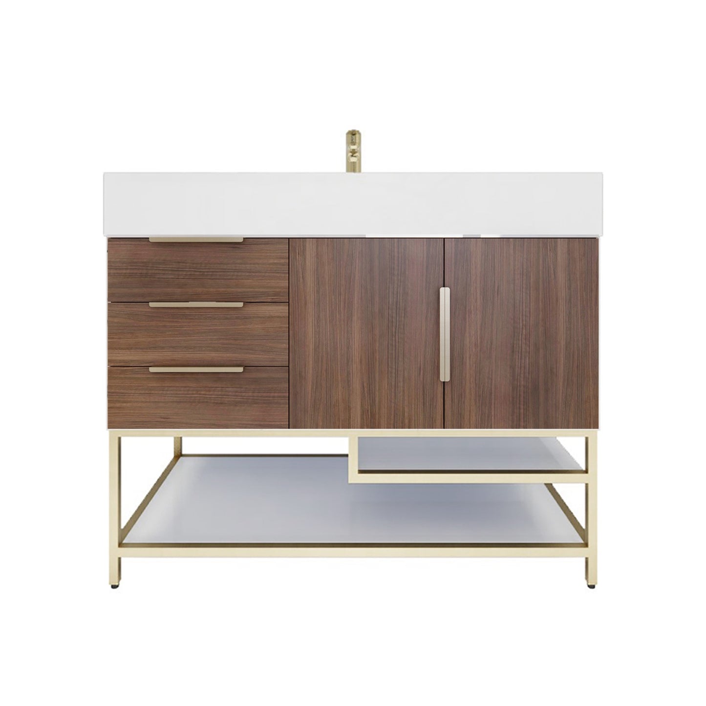 Better Vanity Bethany 24"-48“ Freestanding Bathroom Vanity Reinforced Acrylic Sink Soft Close Doors & Drawers, Fully Assembled