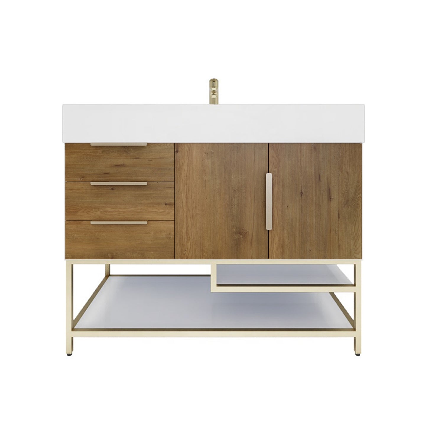 Better Vanity Bethany 24"-48“ Freestanding Bathroom Vanity Reinforced Acrylic Sink Soft Close Doors & Drawers, Fully Assembled