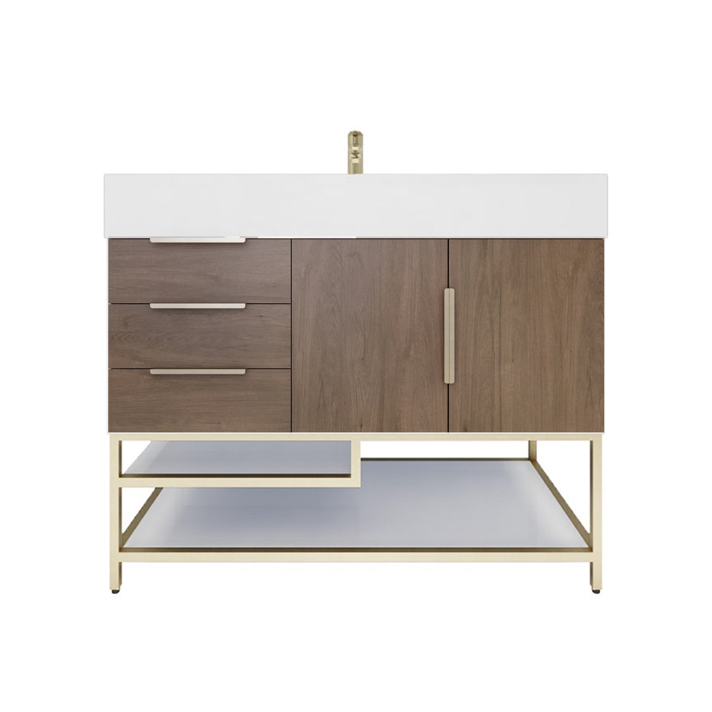 Better Vanity Bethany 24"-48“ Freestanding Bathroom Vanity Reinforced Acrylic Sink Soft Close Doors & Drawers, Fully Assembled