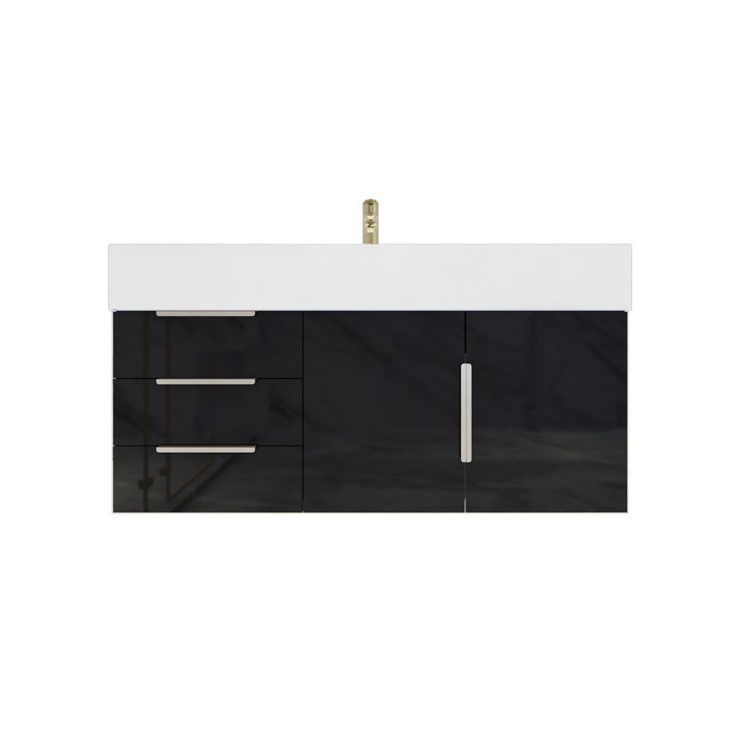 Better Vanity Bethany 24"-48" Floating Bathroom Vanity Reinforced Acrylic Sink Soft Close Doors & Drawers, Fully Assembled