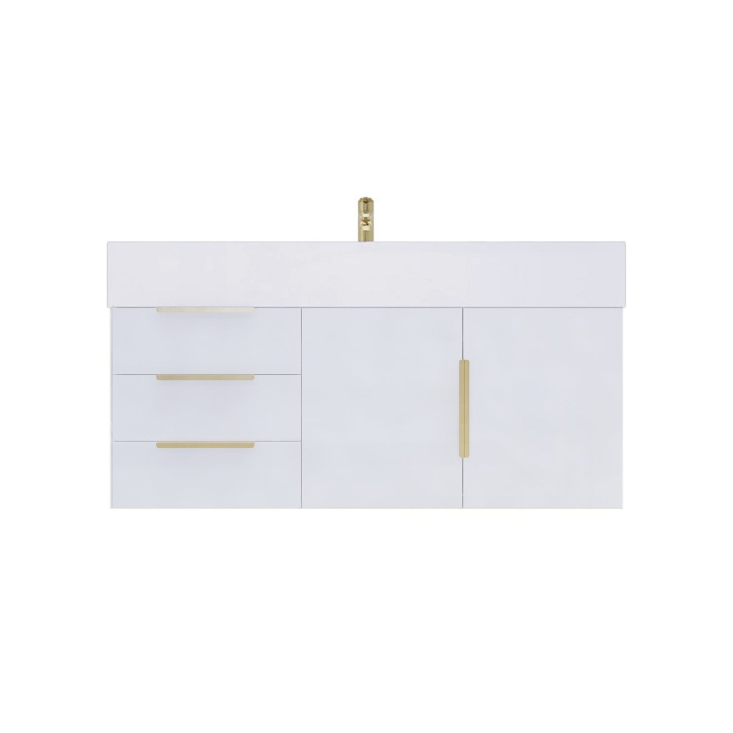 Better Vanity Bethany 24"-48" Floating Bathroom Vanity Reinforced Acrylic Sink Soft Close Doors & Drawers, Fully Assembled
