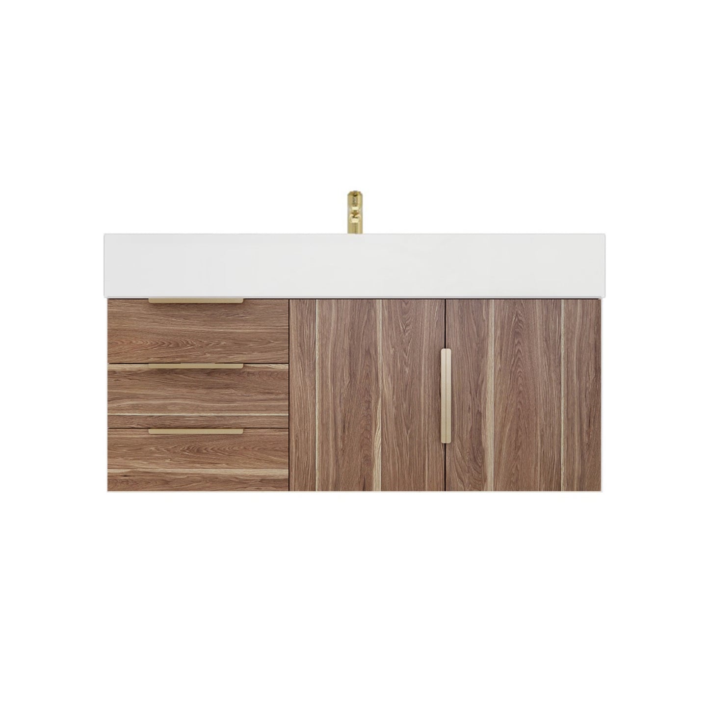 Better Vanity Bethany 24"-48" Floating Bathroom Vanity Reinforced Acrylic Sink Soft Close Doors & Drawers, Fully Assembled