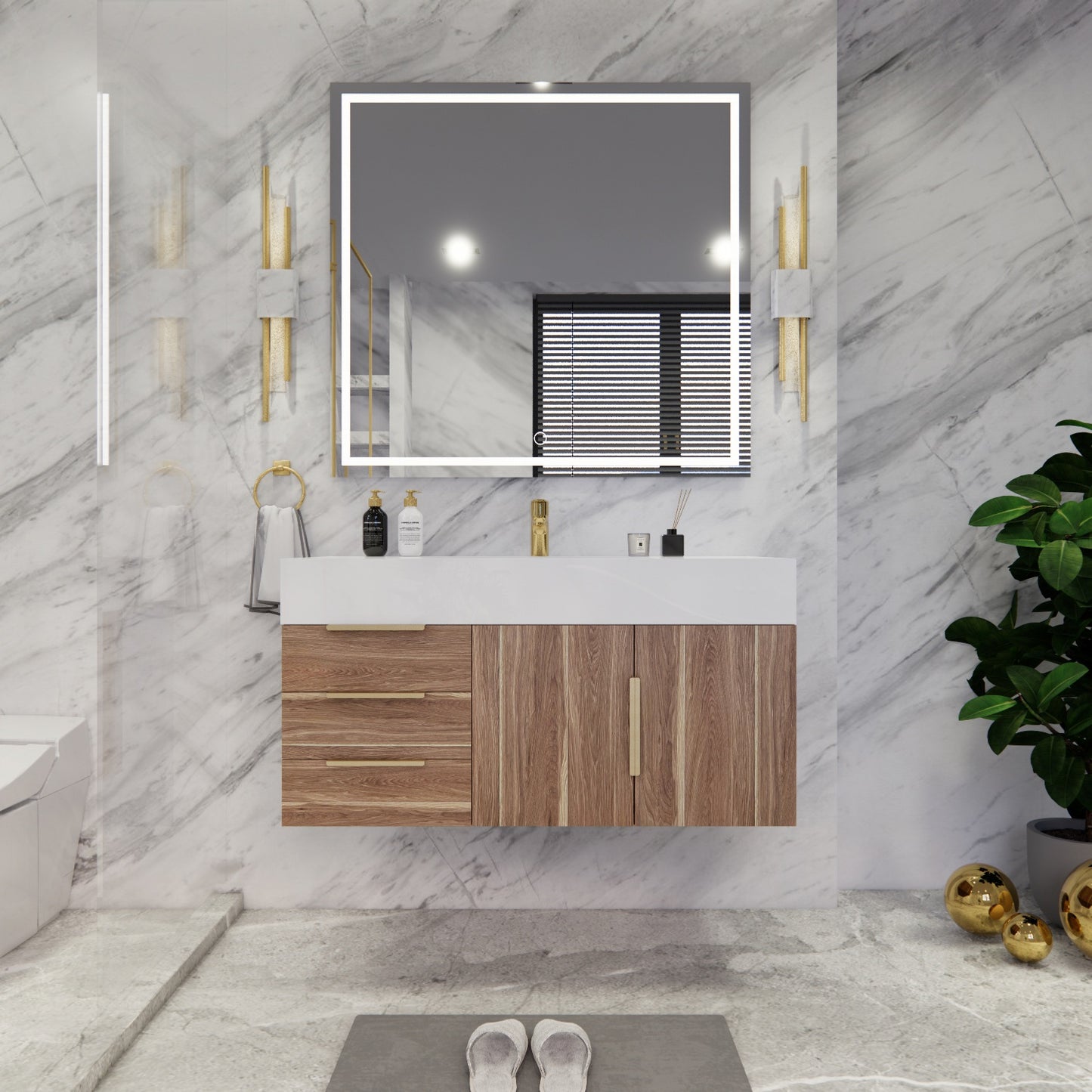 Bethany Floating Bathroom Vanity with Reinforced Acrylic Sink Top 24" - 84"