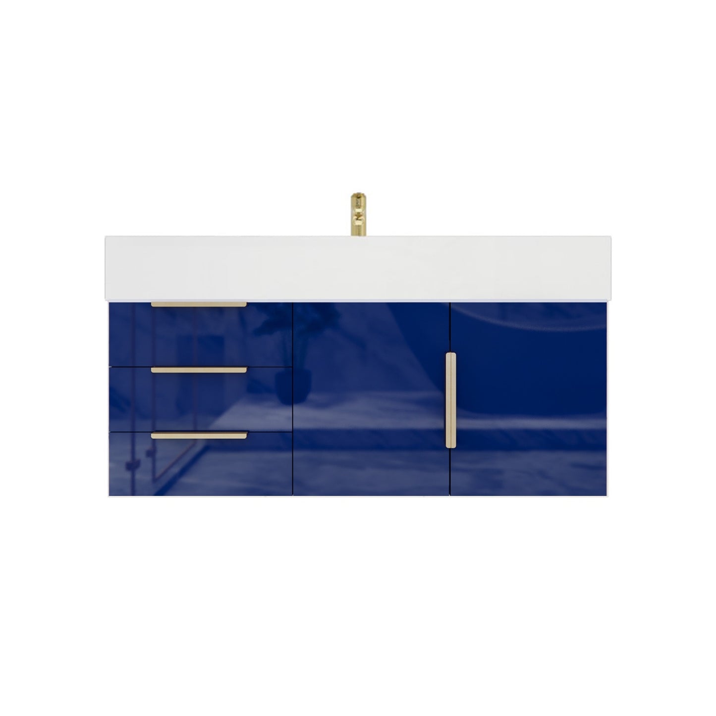 Better Vanity Bethany 24"-48" Floating Bathroom Vanity Reinforced Acrylic Sink Soft Close Doors & Drawers, Fully Assembled