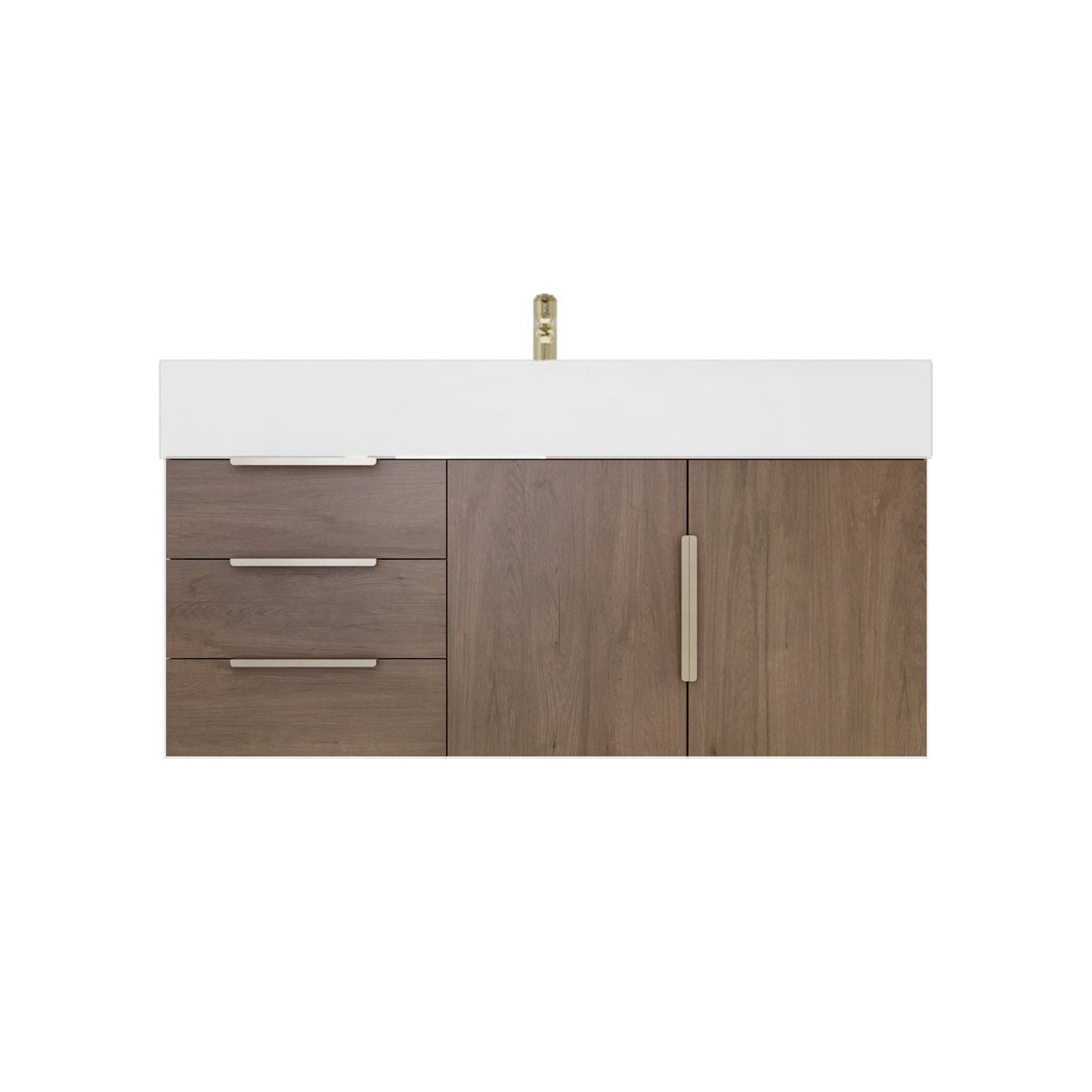 Better Vanity Bethany 24"-48" Floating Bathroom Vanity Reinforced Acrylic Sink Soft Close Doors & Drawers, Fully Assembled