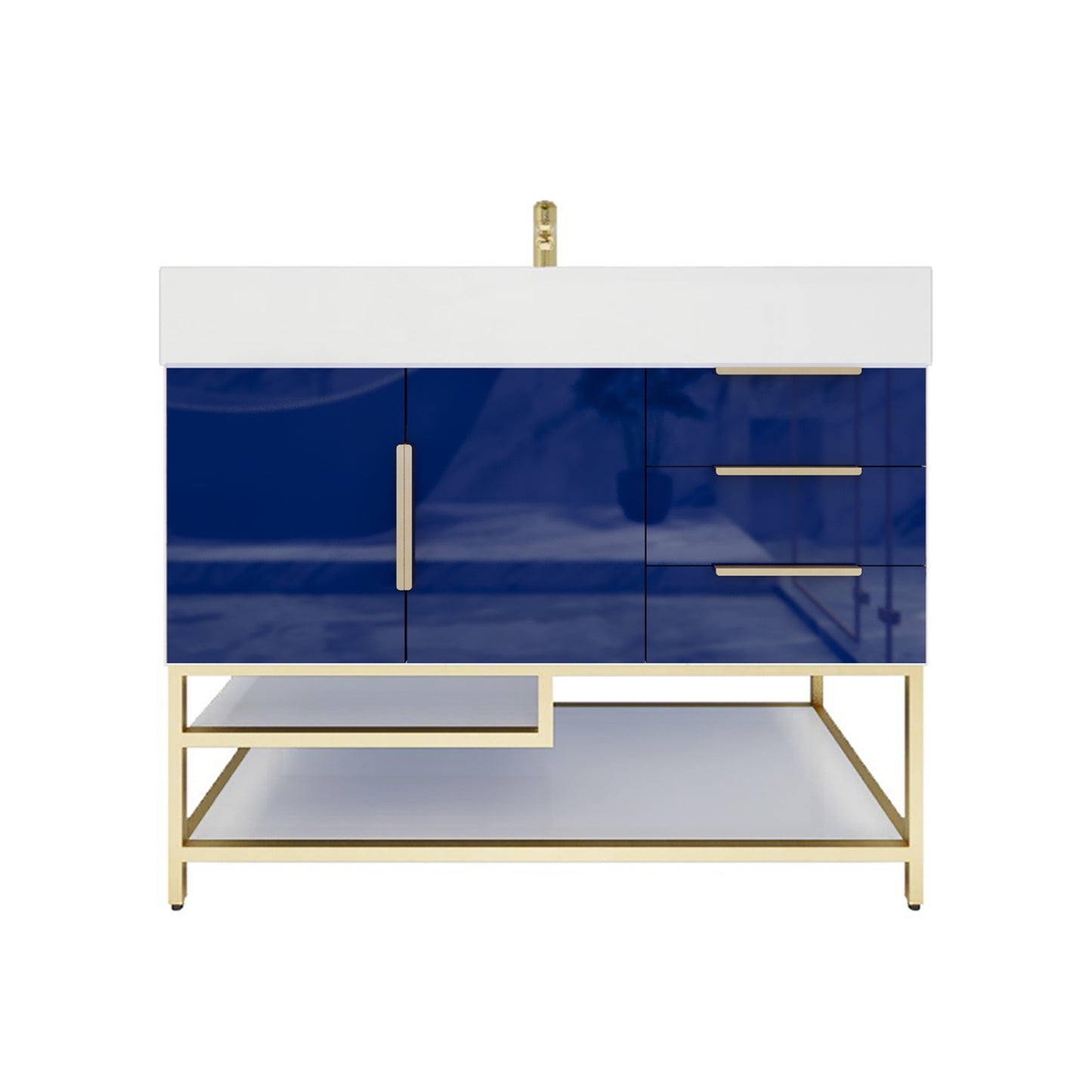 Better Vanity Bethany 24"-48“ Freestanding Bathroom Vanity Reinforced Acrylic Sink Soft Close Doors & Drawers, Fully Assembled
