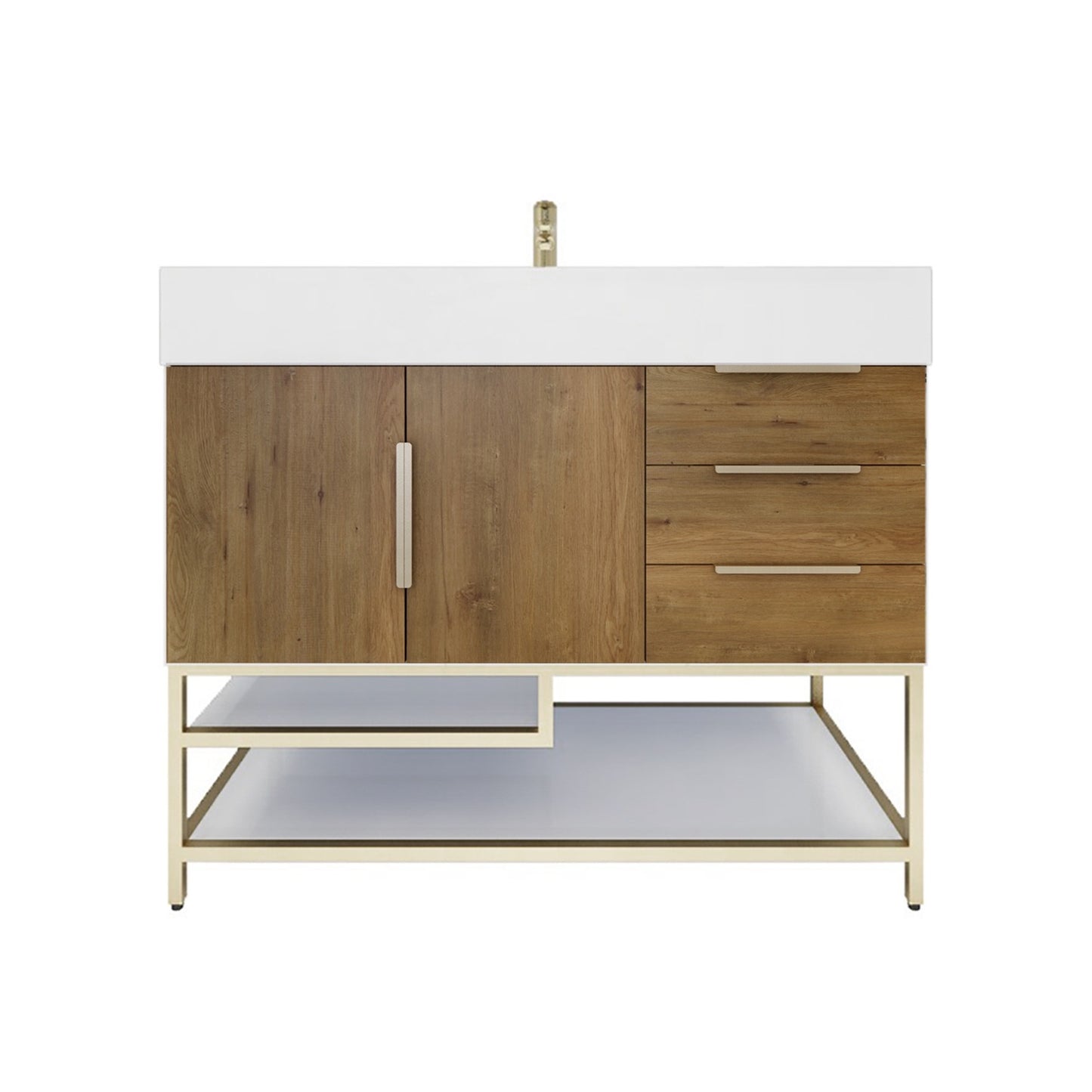 Better Vanity Bethany 24"-48“ Freestanding Bathroom Vanity Reinforced Acrylic Sink Soft Close Doors & Drawers, Fully Assembled