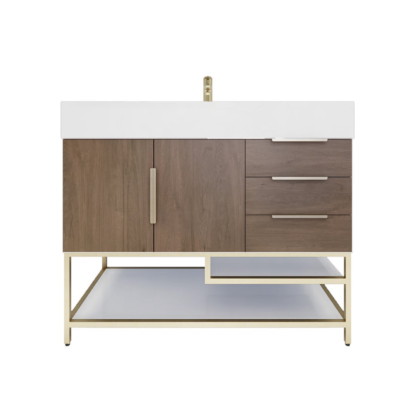 Better Vanity Bethany 24"-48“ Freestanding Bathroom Vanity Reinforced Acrylic Sink Soft Close Doors & Drawers, Fully Assembled