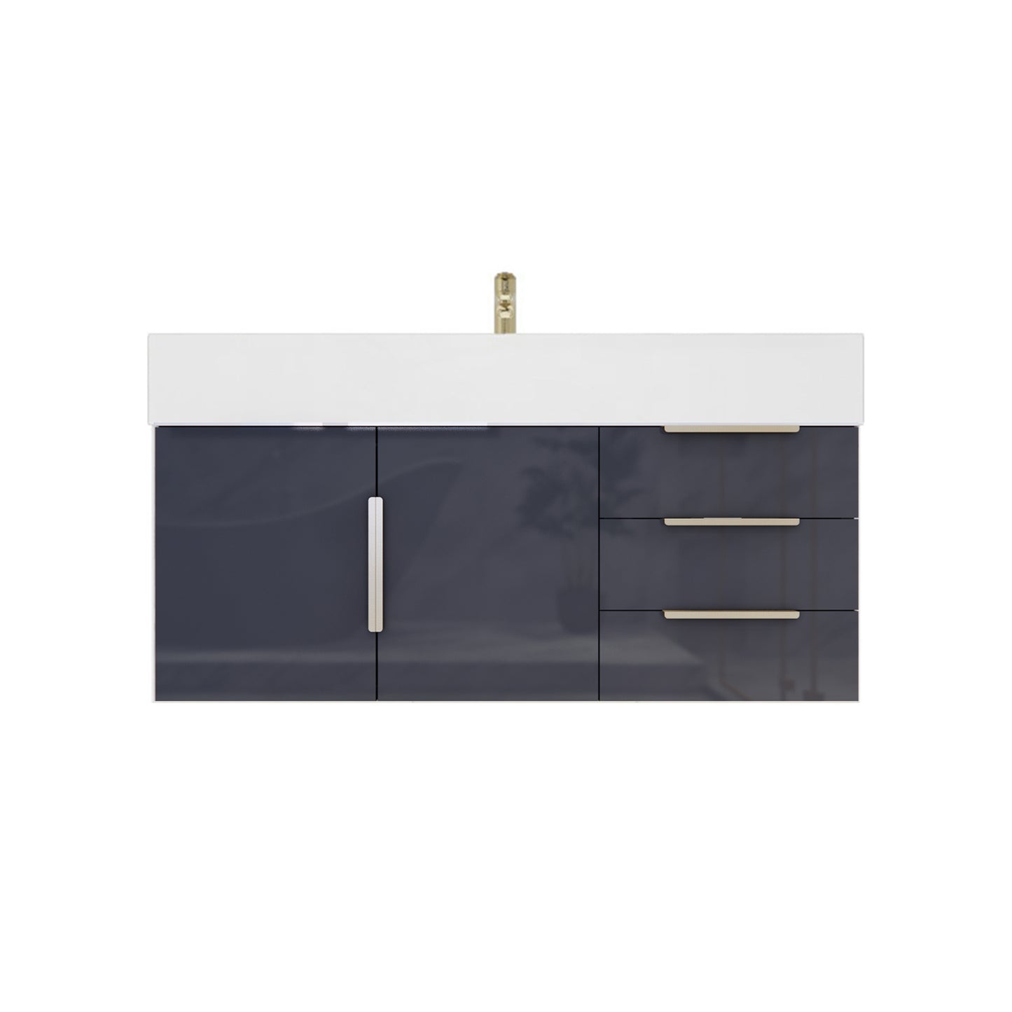 Better Vanity Bethany 24"-48" Floating Bathroom Vanity Reinforced Acrylic Sink Soft Close Doors & Drawers, Fully Assembled