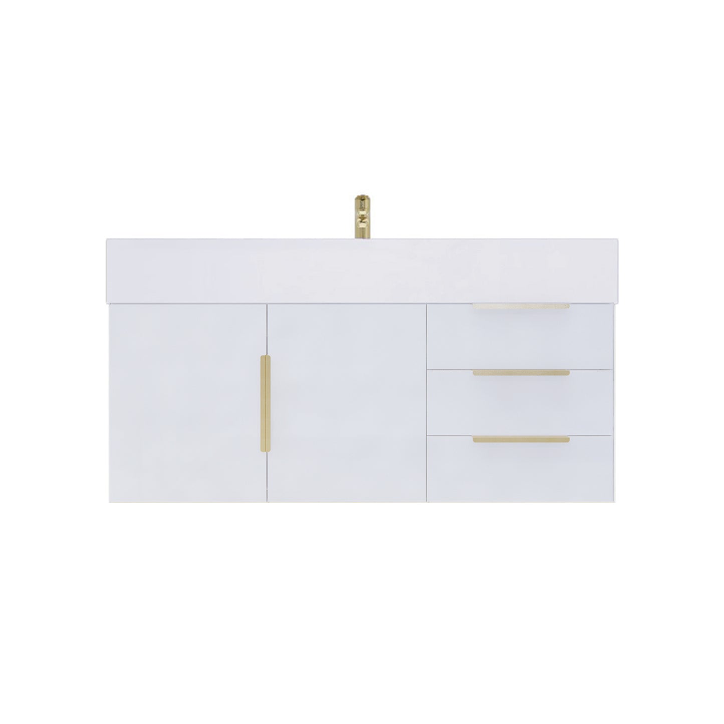 Better Vanity Bethany 24"-48" Floating Bathroom Vanity Reinforced Acrylic Sink Soft Close Doors & Drawers, Fully Assembled