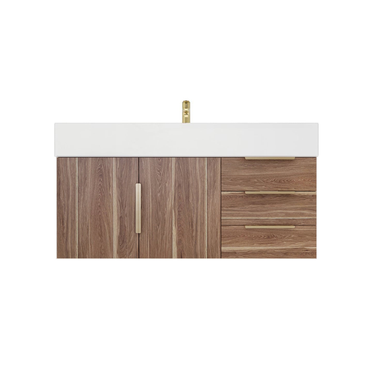 Better Vanity Bethany 24"-48" Floating Bathroom Vanity Reinforced Acrylic Sink Soft Close Doors & Drawers, Fully Assembled