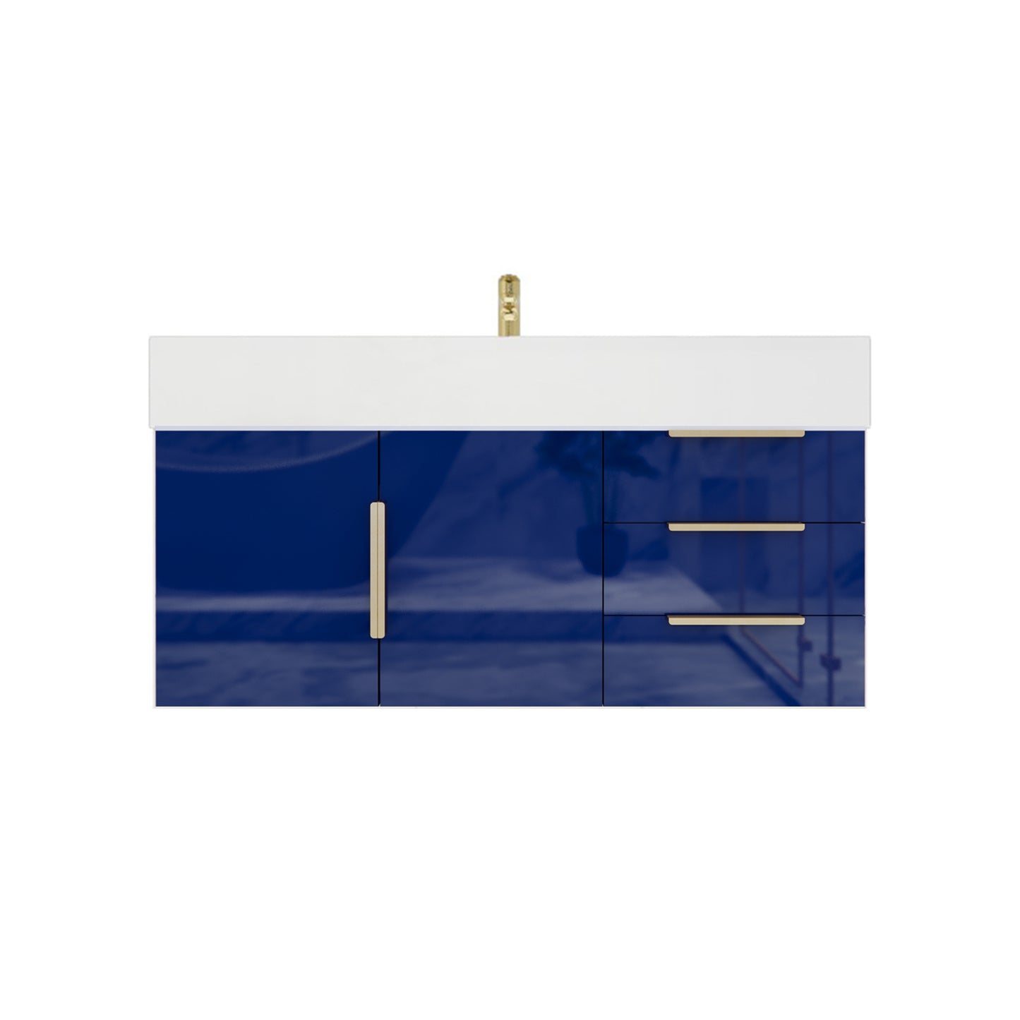 Better Vanity Bethany 24"-48" Floating Bathroom Vanity Reinforced Acrylic Sink Soft Close Doors & Drawers, Fully Assembled