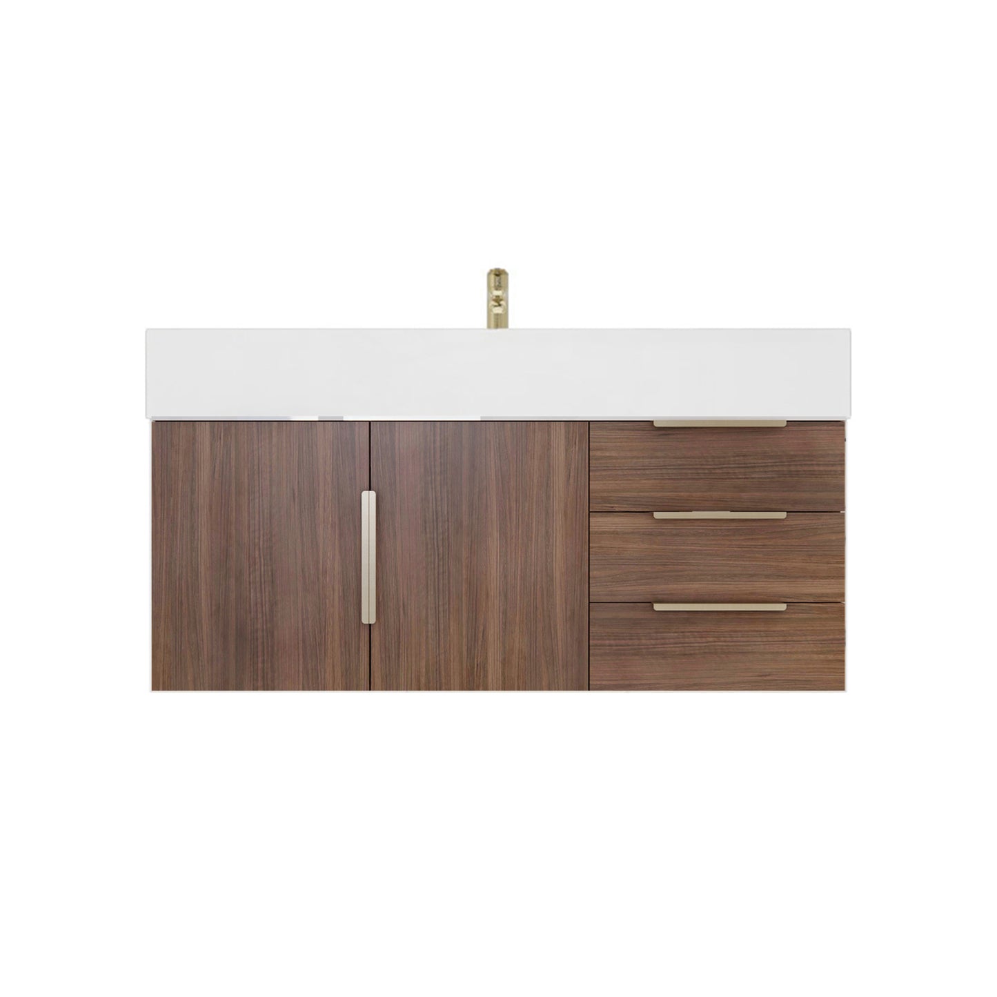 Better Vanity Bethany 24"-48" Floating Bathroom Vanity Reinforced Acrylic Sink Soft Close Doors & Drawers, Fully Assembled