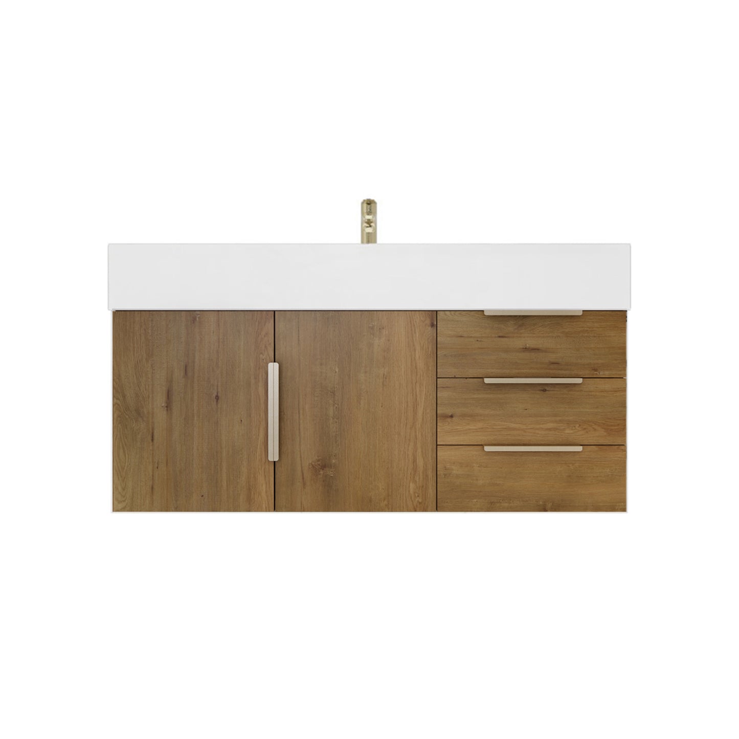 Better Vanity Bethany 24"-48" Floating Bathroom Vanity Reinforced Acrylic Sink Soft Close Doors & Drawers, Fully Assembled