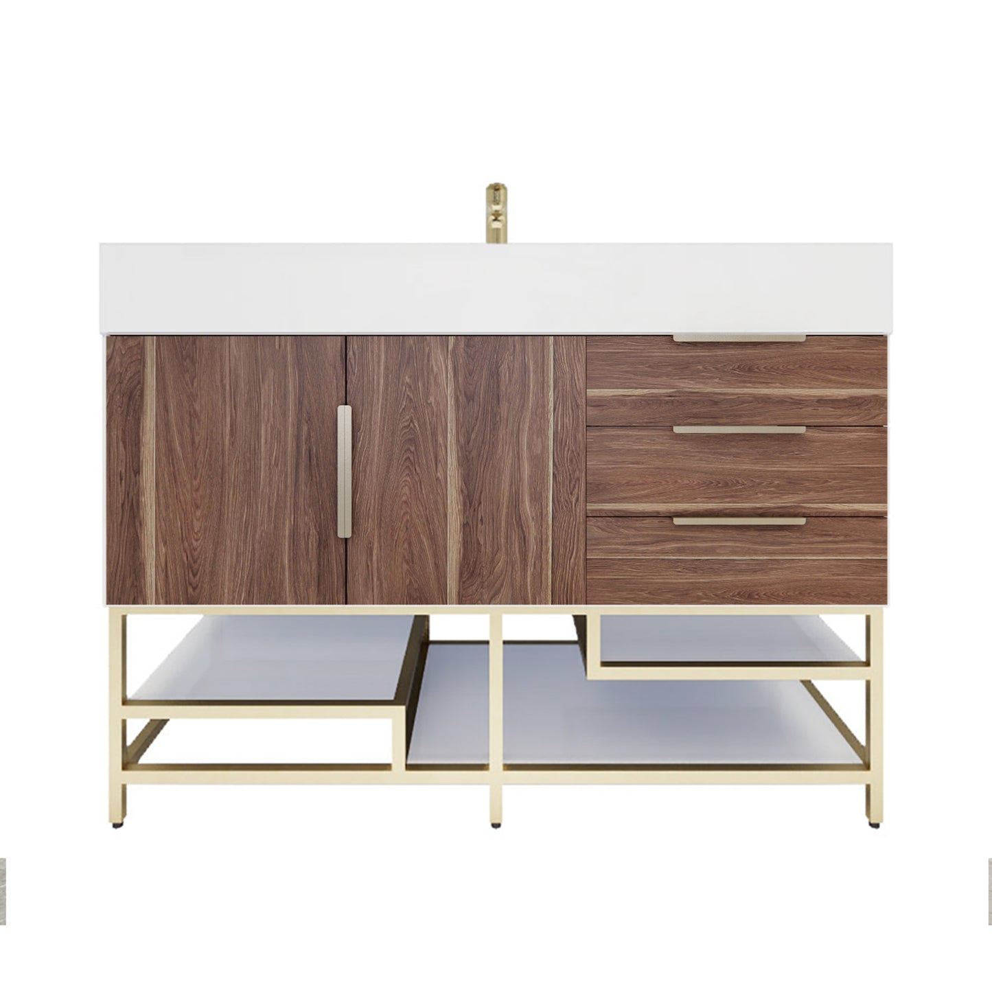 Better Vanity Bethany 24"-48“ Freestanding Bathroom Vanity Reinforced Acrylic Sink Soft Close Doors & Drawers, Fully Assembled