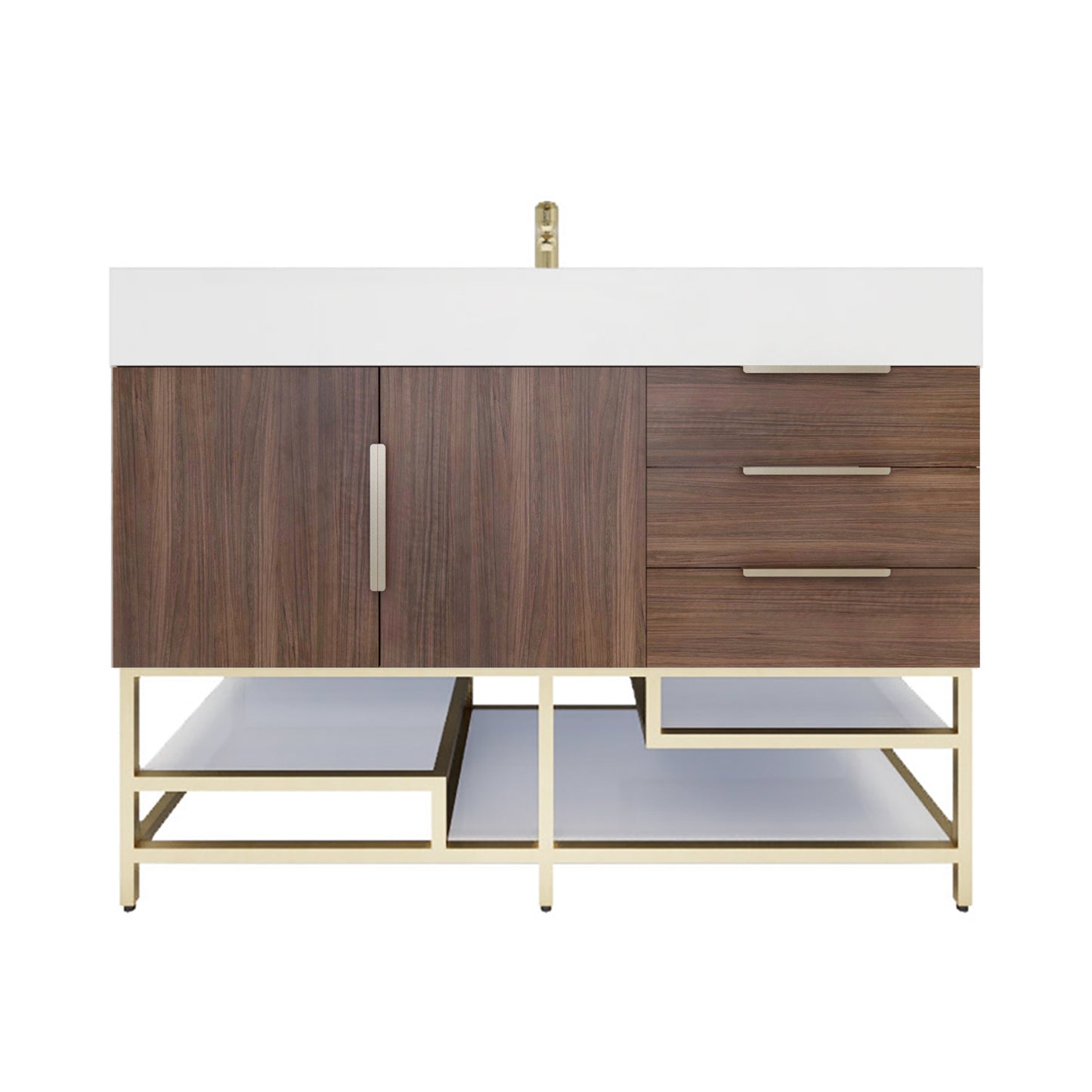 Better Vanity Bethany 24"-48“ Freestanding Bathroom Vanity Reinforced Acrylic Sink Soft Close Doors & Drawers, Fully Assembled