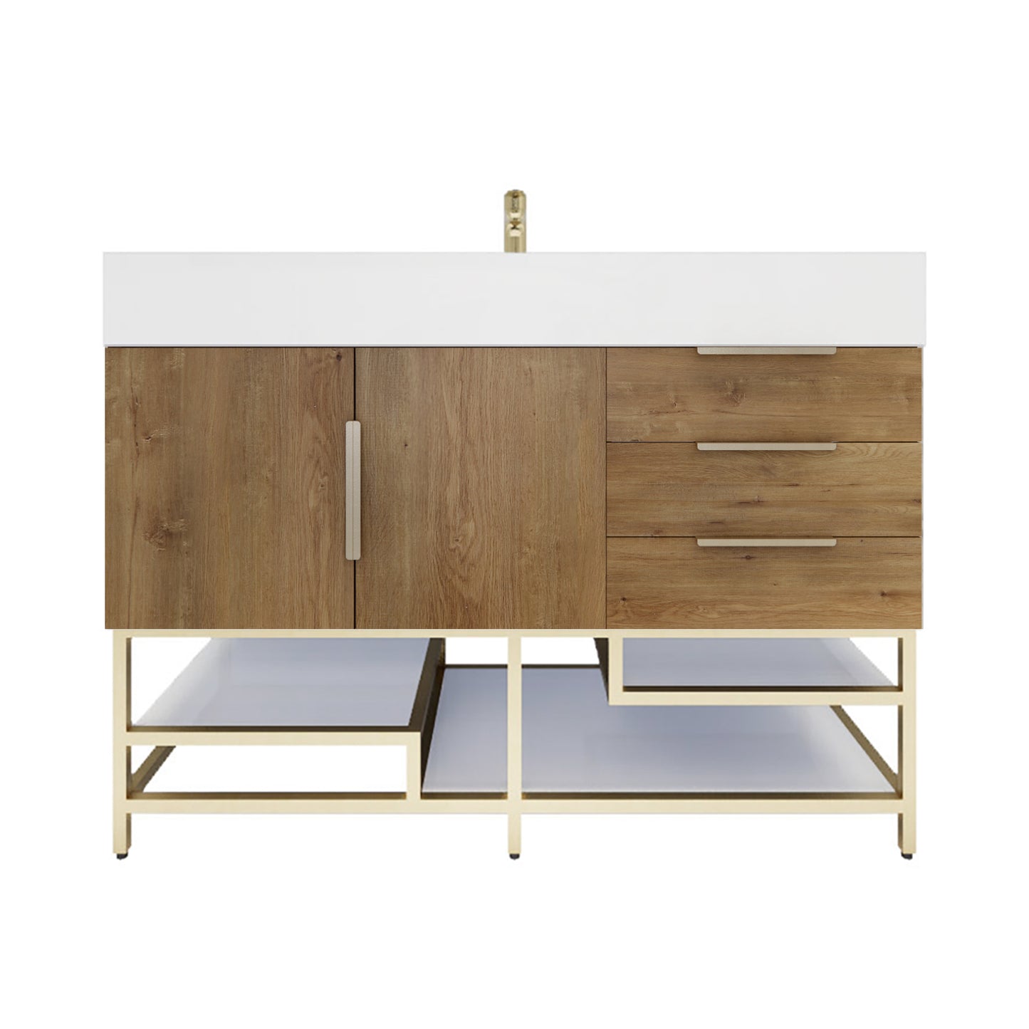 Better Vanity Bethany 24"-48“ Freestanding Bathroom Vanity Reinforced Acrylic Sink Soft Close Doors & Drawers, Fully Assembled