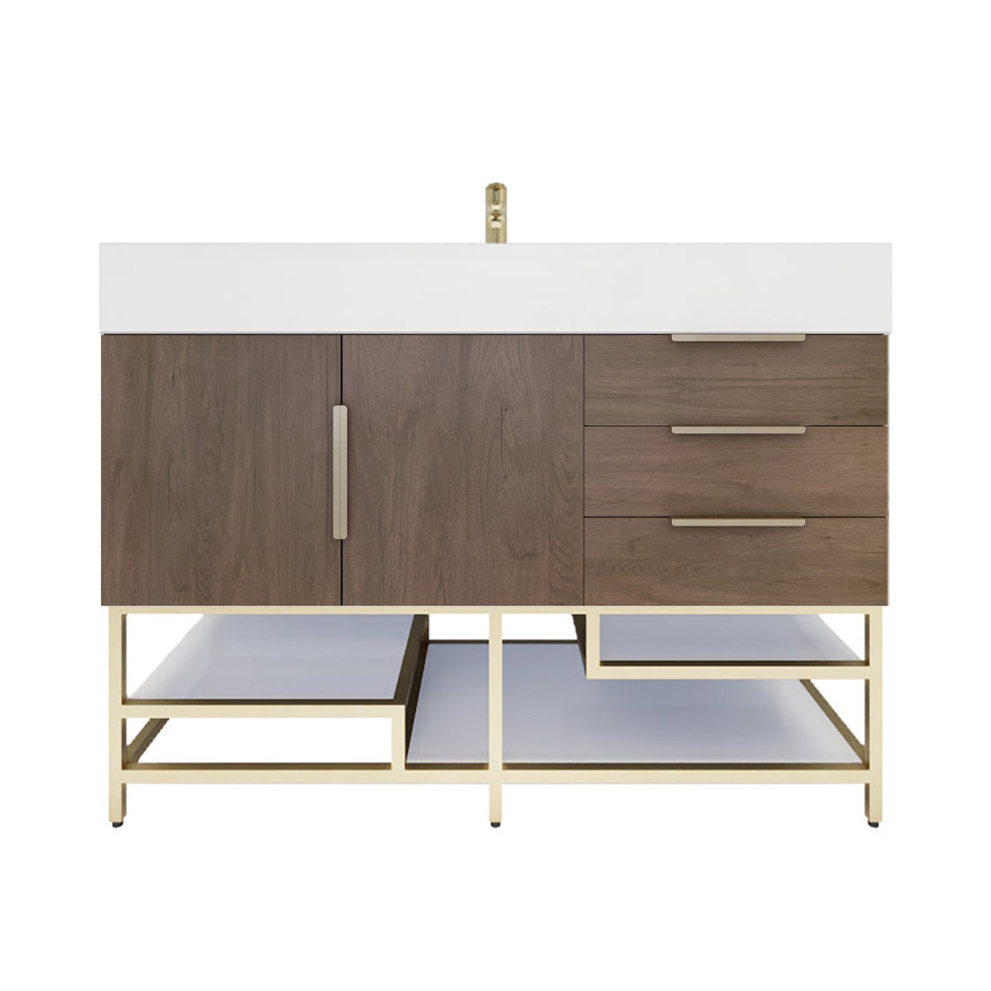 Better Vanity Bethany 24"-48“ Freestanding Bathroom Vanity Reinforced Acrylic Sink Soft Close Doors & Drawers, Fully Assembled