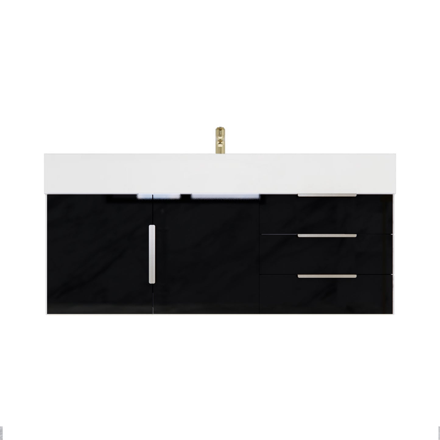 Better Vanity Bethany 24"-48" Floating Bathroom Vanity Reinforced Acrylic Sink Soft Close Doors & Drawers, Fully Assembled