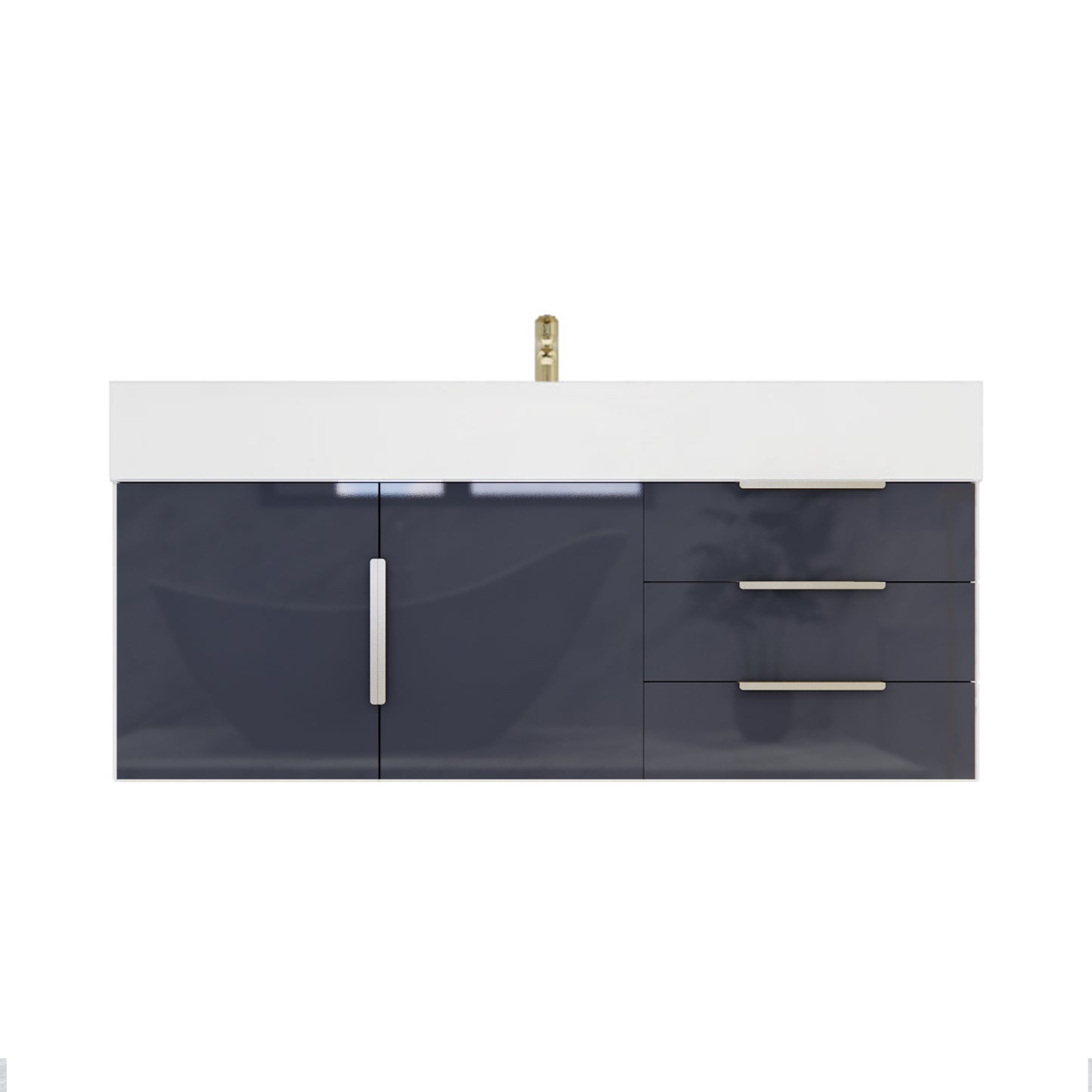 Better Vanity Bethany 24"-48" Floating Bathroom Vanity Reinforced Acrylic Sink Soft Close Doors & Drawers, Fully Assembled