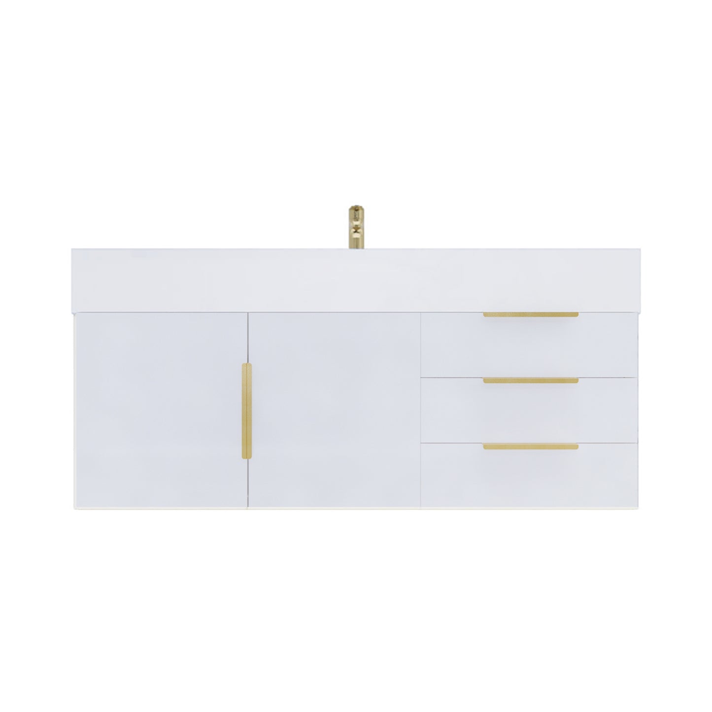 Better Vanity Bethany 24"-48" Floating Bathroom Vanity Reinforced Acrylic Sink Soft Close Doors & Drawers, Fully Assembled