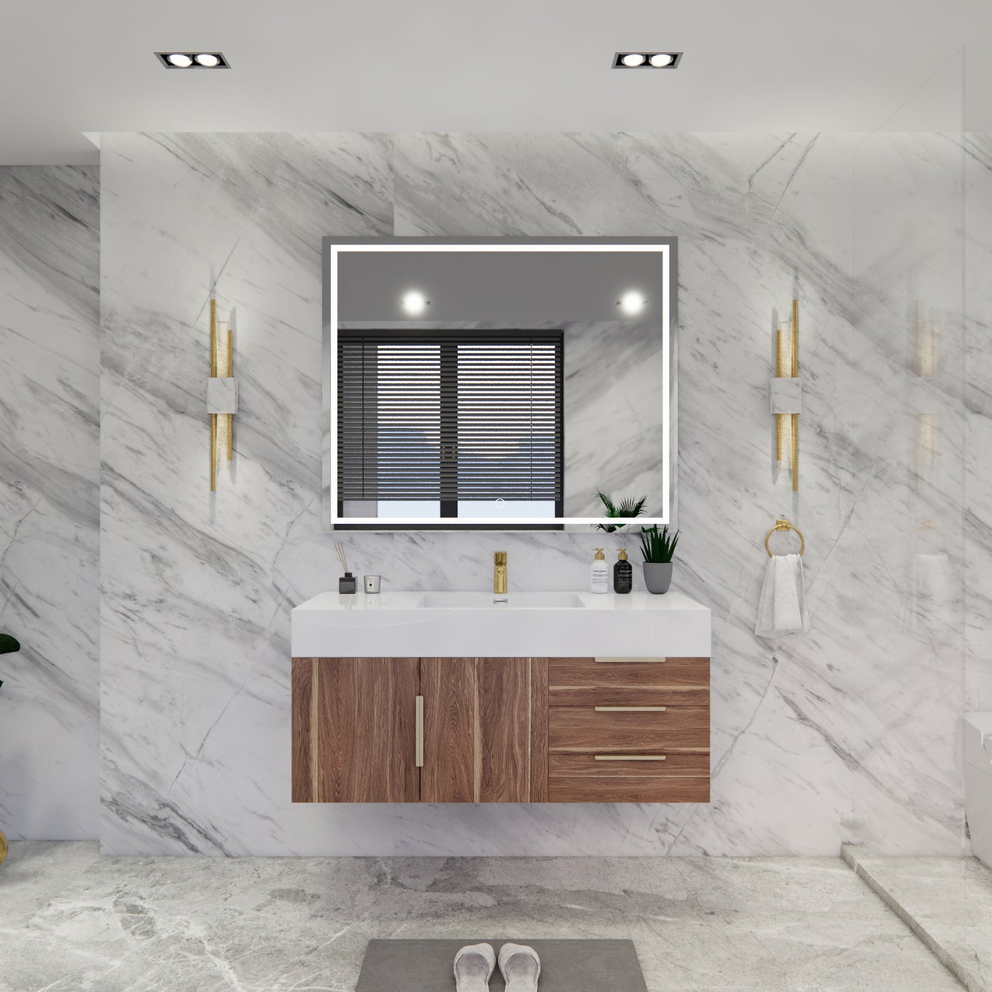 Bethany Floating Bathroom Vanity with Reinforced Acrylic Sink Top 24" - 84"
