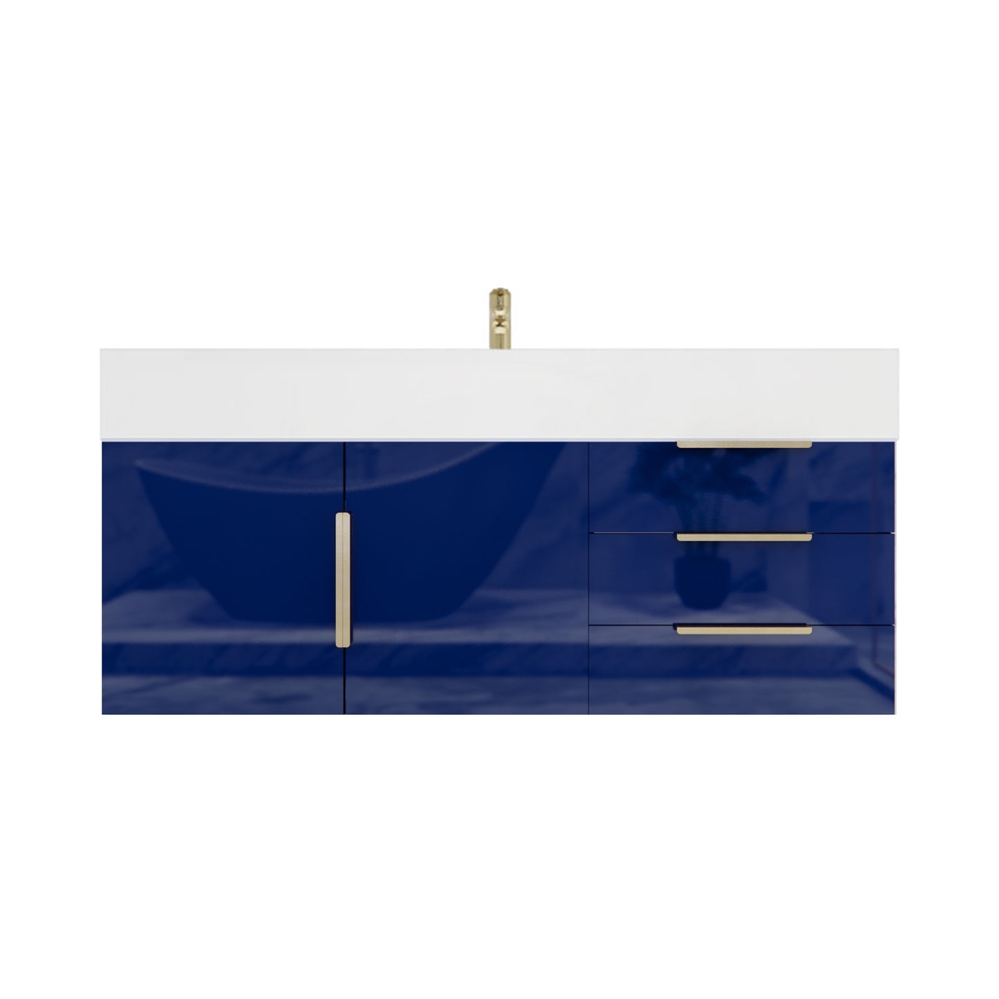 Better Vanity Bethany 24"-48" Floating Bathroom Vanity Reinforced Acrylic Sink Soft Close Doors & Drawers, Fully Assembled
