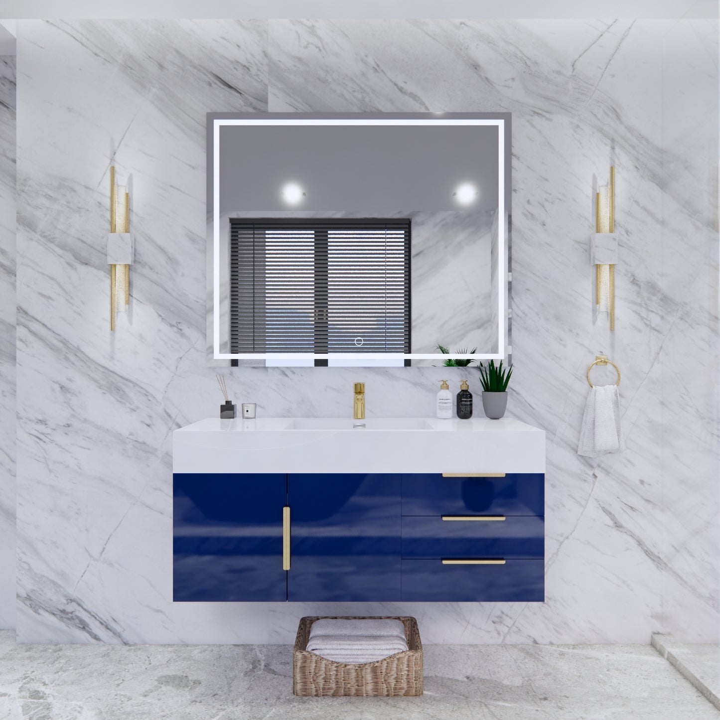 Bethany Floating Bathroom Vanity with Reinforced Acrylic Sink Top 24" - 84"