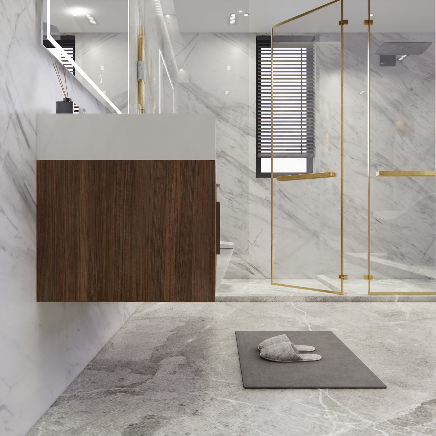 Better Vanity Bethany 24"-48" Floating Bathroom Vanity Reinforced Acrylic Sink Soft Close Doors & Drawers, Fully Assembled