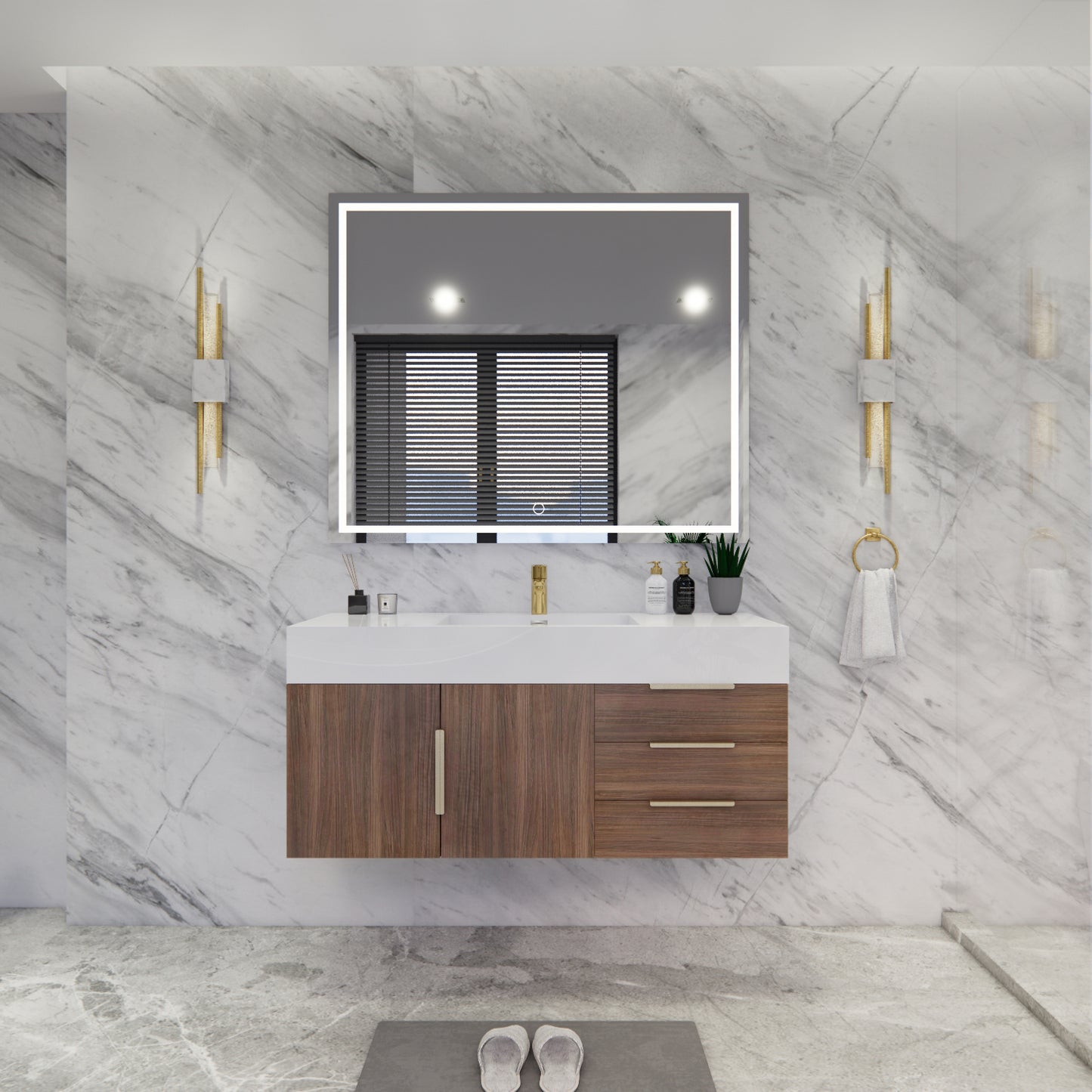 Bethany Floating Bathroom Vanity with Reinforced Acrylic Sink Top 24" - 84"