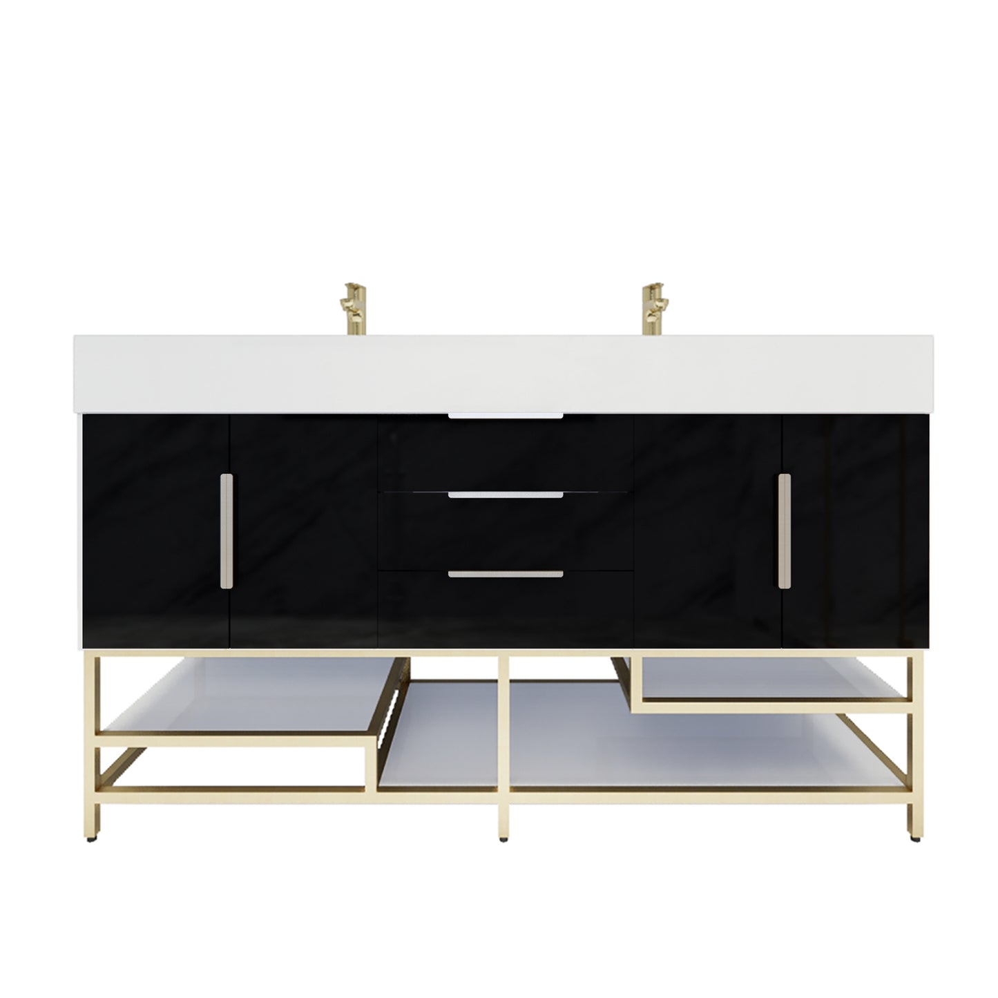 Better Vanity Bethany 24"-48“ Freestanding Bathroom Vanity Reinforced Acrylic Sink Soft Close Doors & Drawers, Fully Assembled
