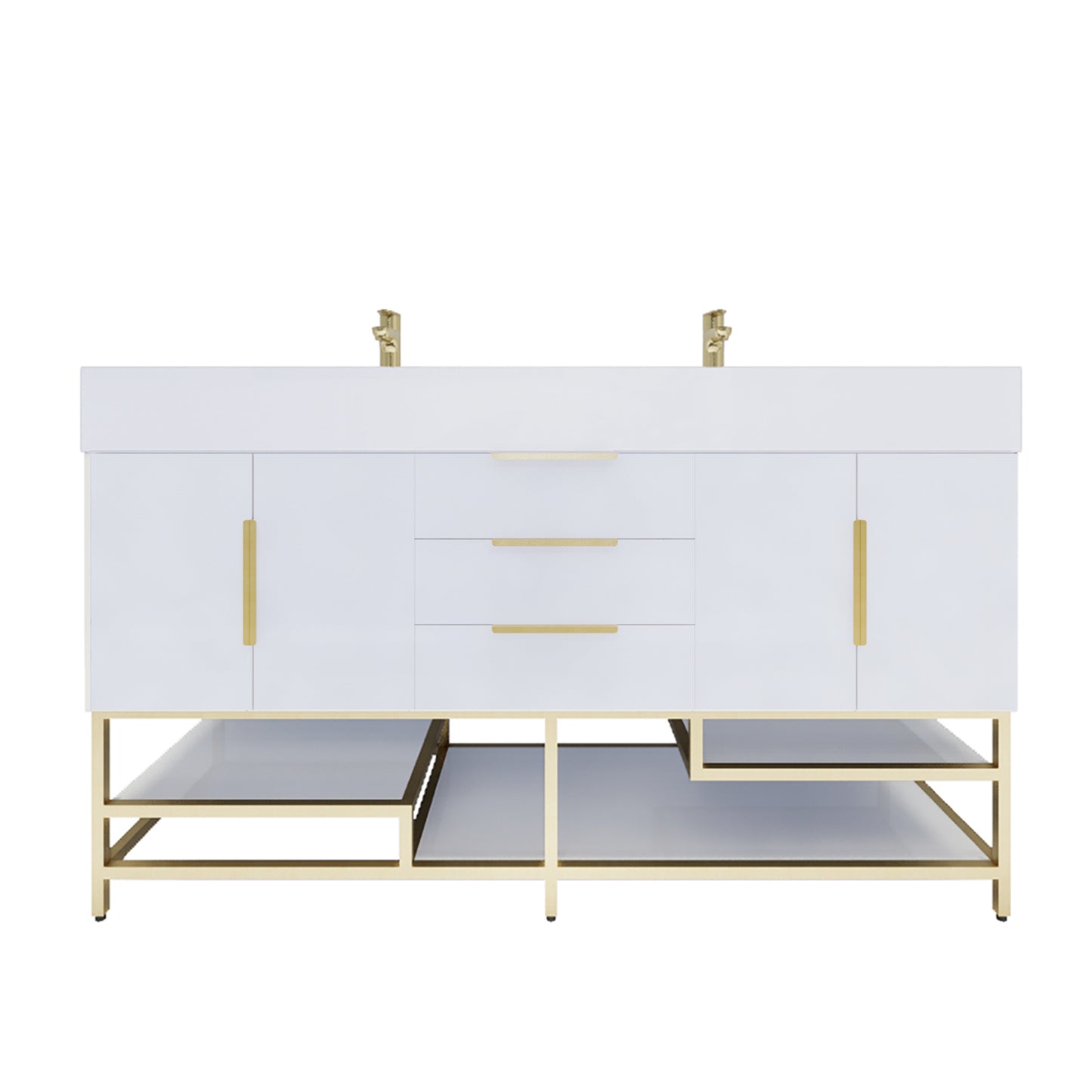 Better Vanity Bethany 24"-48“ Freestanding Bathroom Vanity Reinforced Acrylic Sink Soft Close Doors & Drawers, Fully Assembled