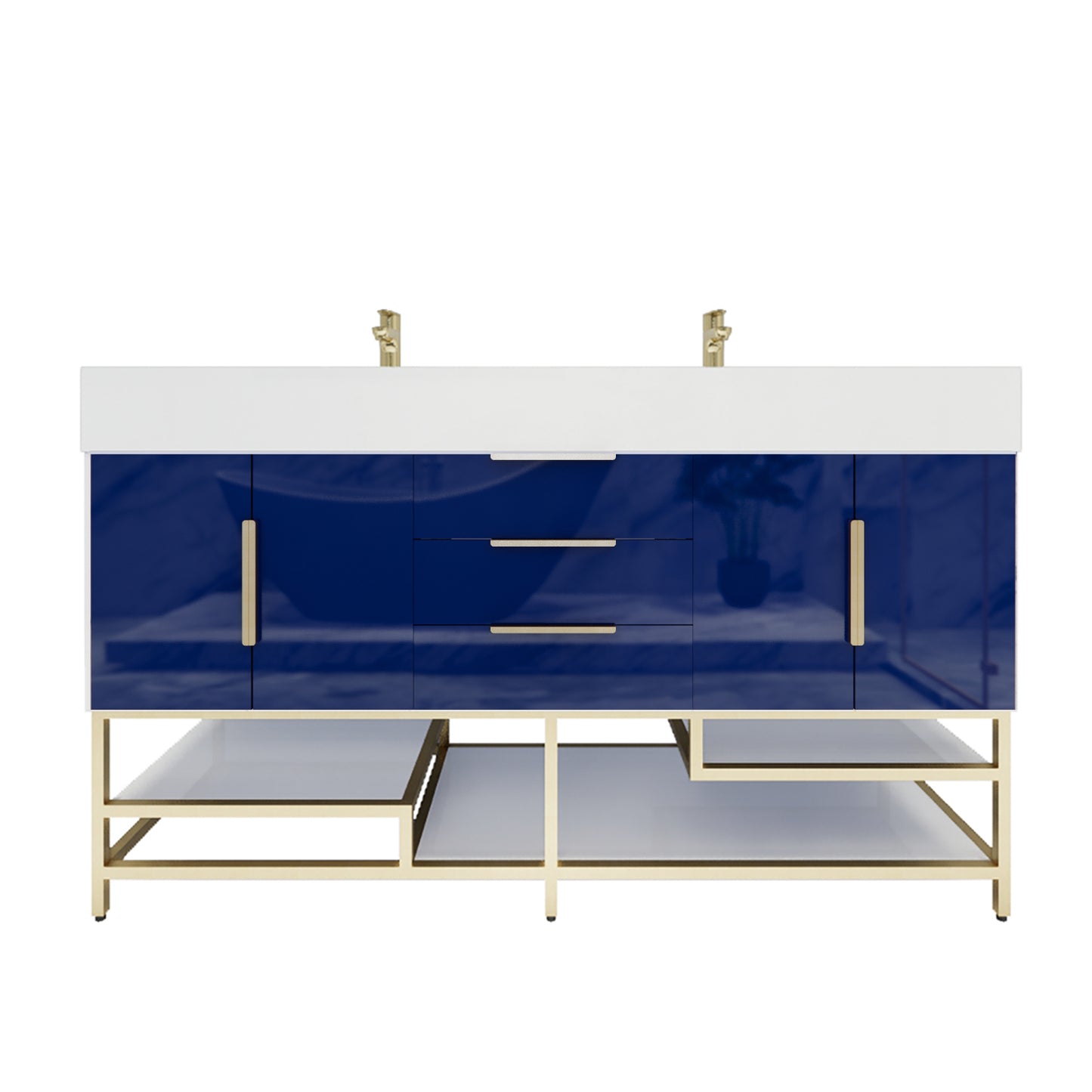 Better Vanity Bethany 24"-48“ Freestanding Bathroom Vanity Reinforced Acrylic Sink Soft Close Doors & Drawers, Fully Assembled