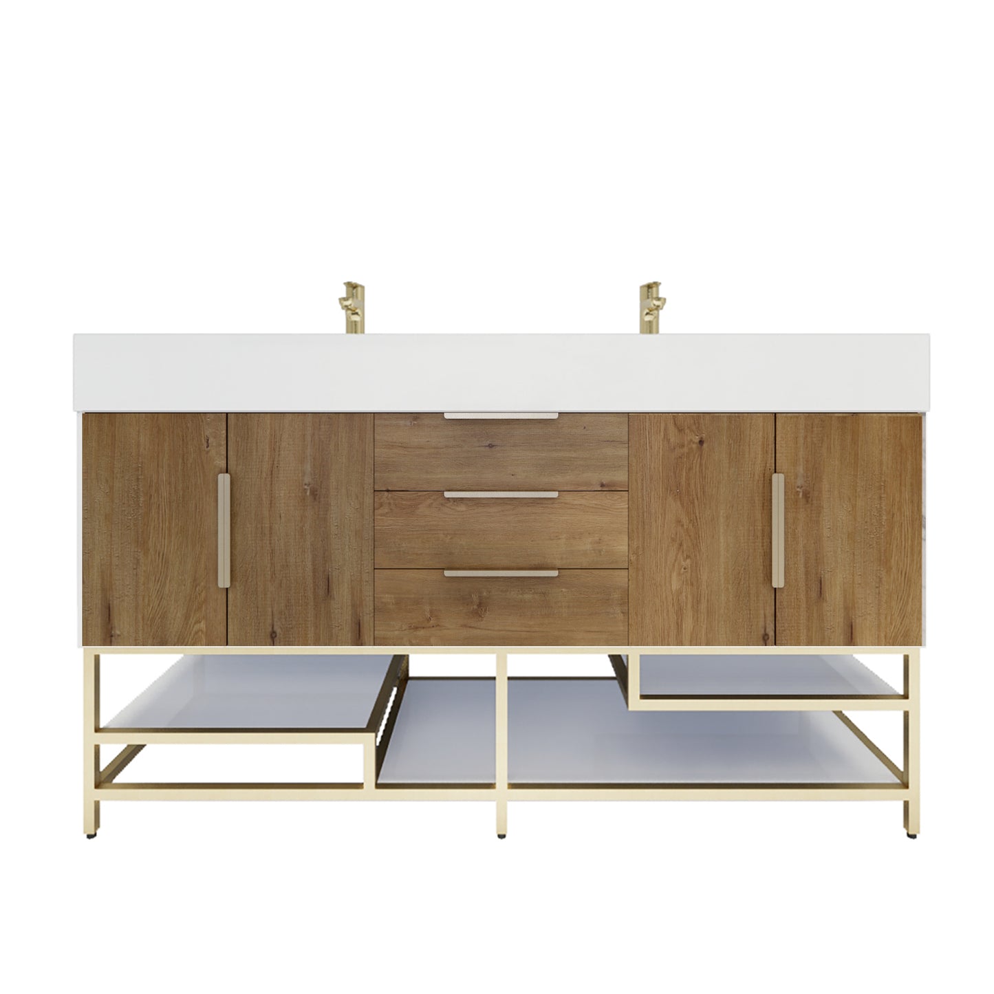 Better Vanity Bethany 24"-48“ Freestanding Bathroom Vanity Reinforced Acrylic Sink Soft Close Doors & Drawers, Fully Assembled