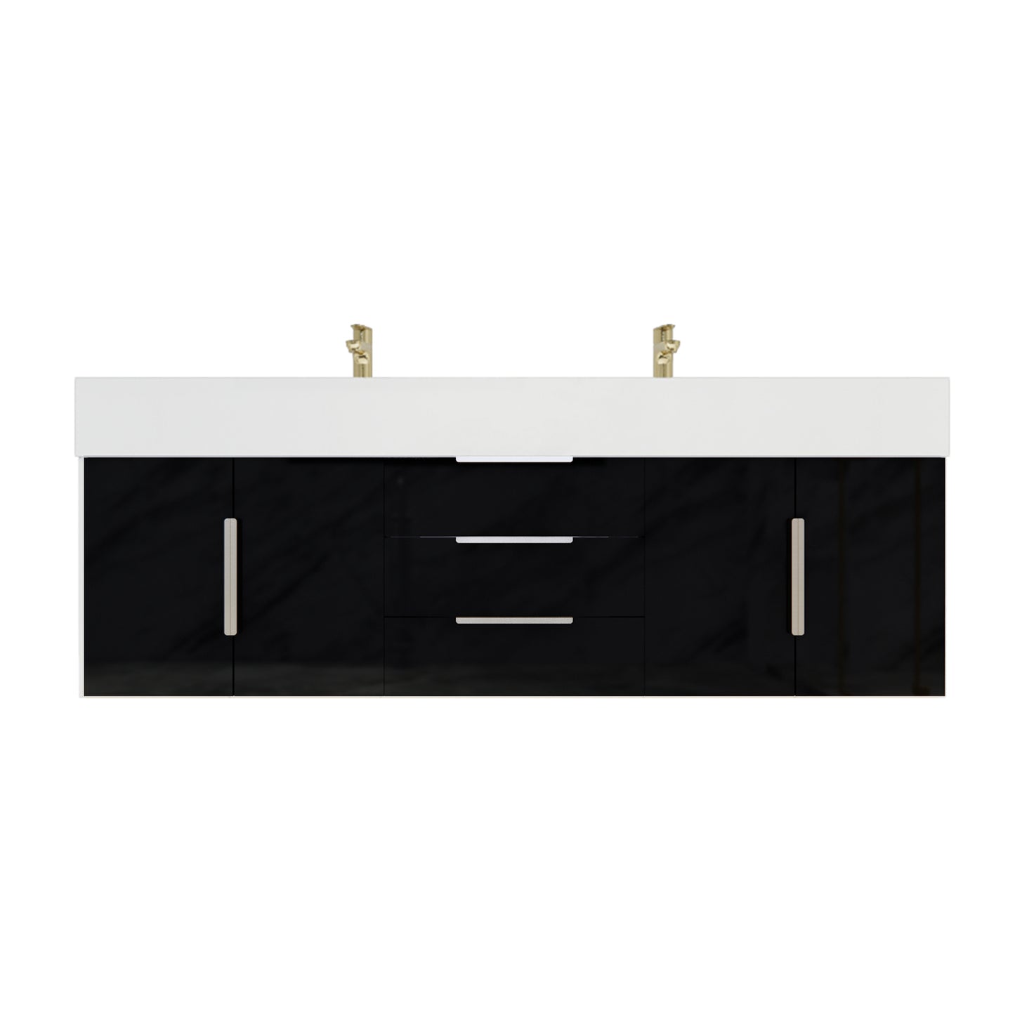 Better Vanity Bethany 24"-48" Floating Bathroom Vanity Reinforced Acrylic Sink Soft Close Doors & Drawers, Fully Assembled