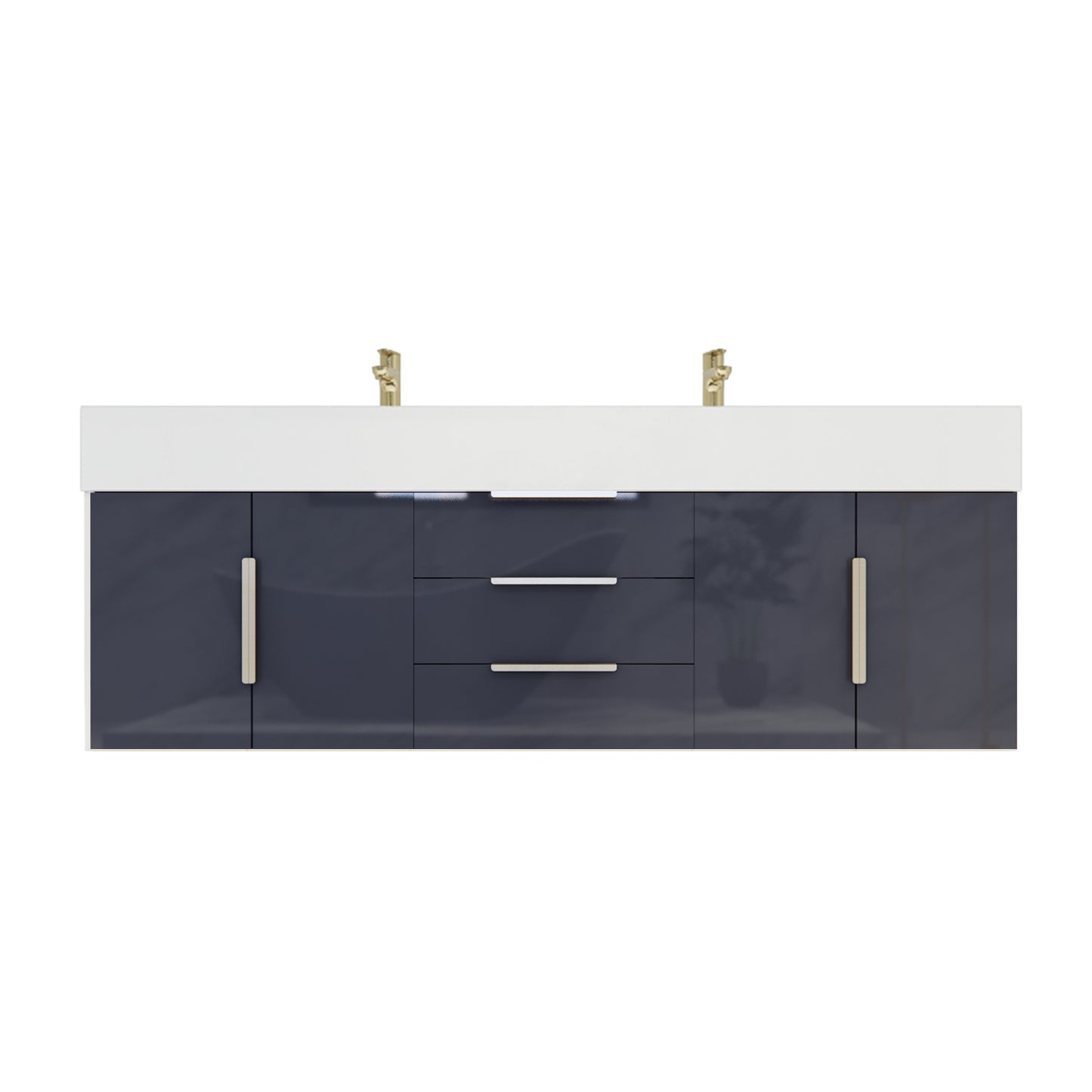 Better Vanity Bethany 24"-48" Floating Bathroom Vanity Reinforced Acrylic Sink Soft Close Doors & Drawers, Fully Assembled