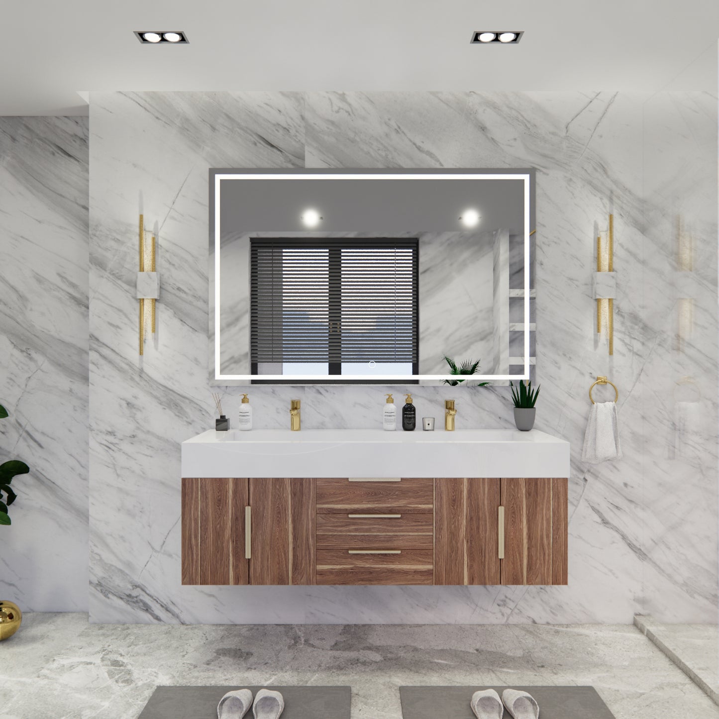 Bethany Floating Bathroom Vanity with Reinforced Acrylic Sink Top 24" - 84"