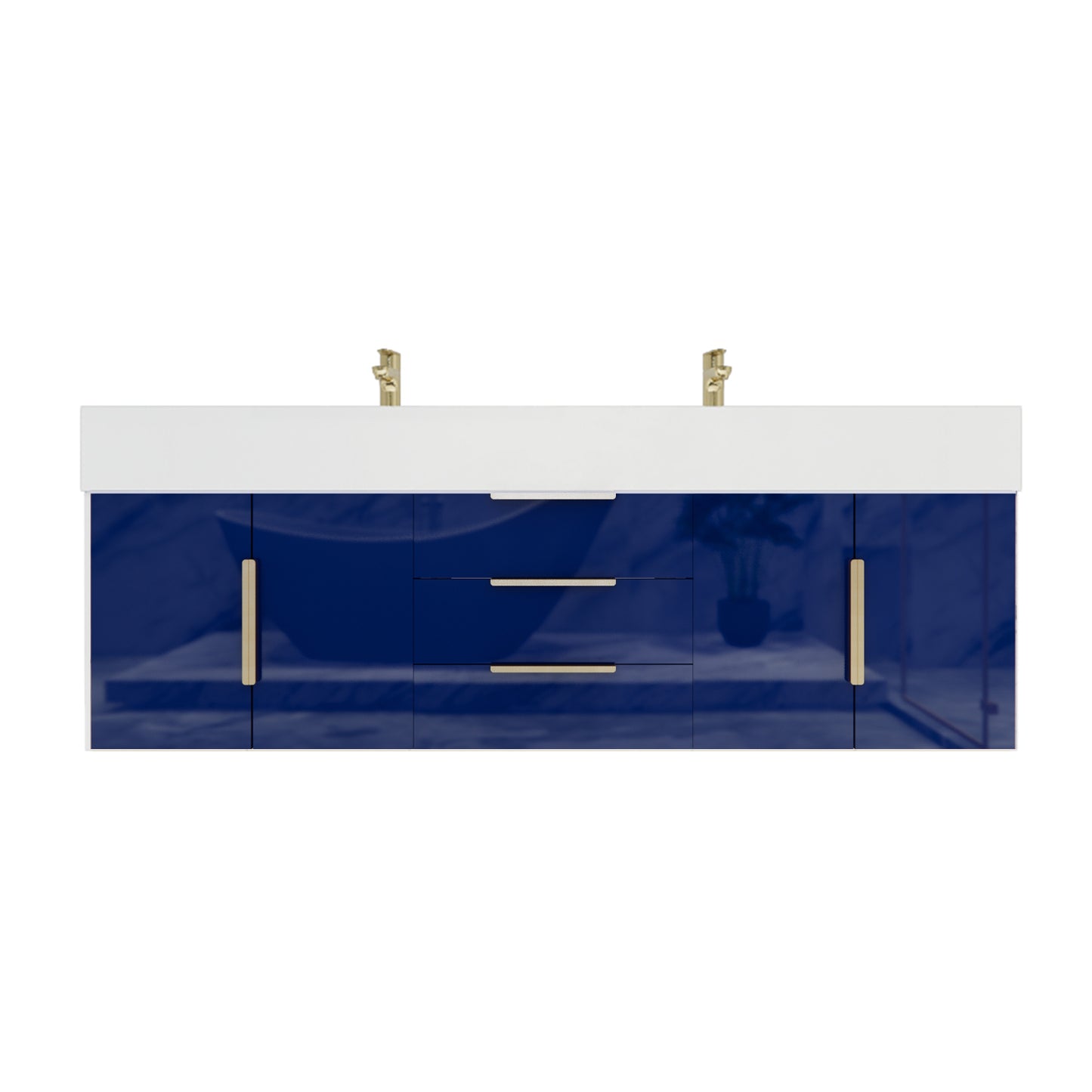 Better Vanity Bethany 24"-48" Floating Bathroom Vanity Reinforced Acrylic Sink Soft Close Doors & Drawers, Fully Assembled