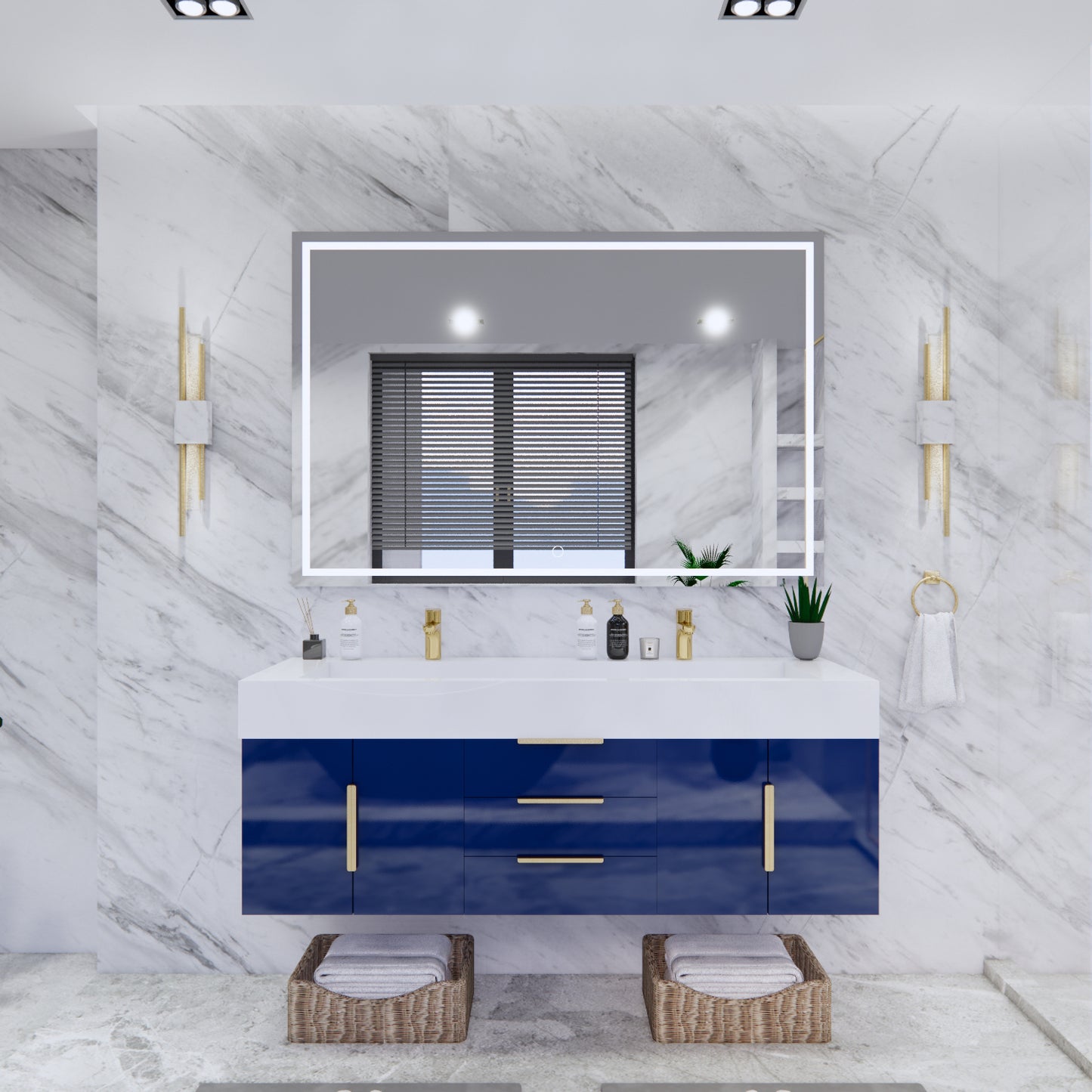 Bethany Floating Bathroom Vanity with Reinforced Acrylic Sink Top 24" - 84"