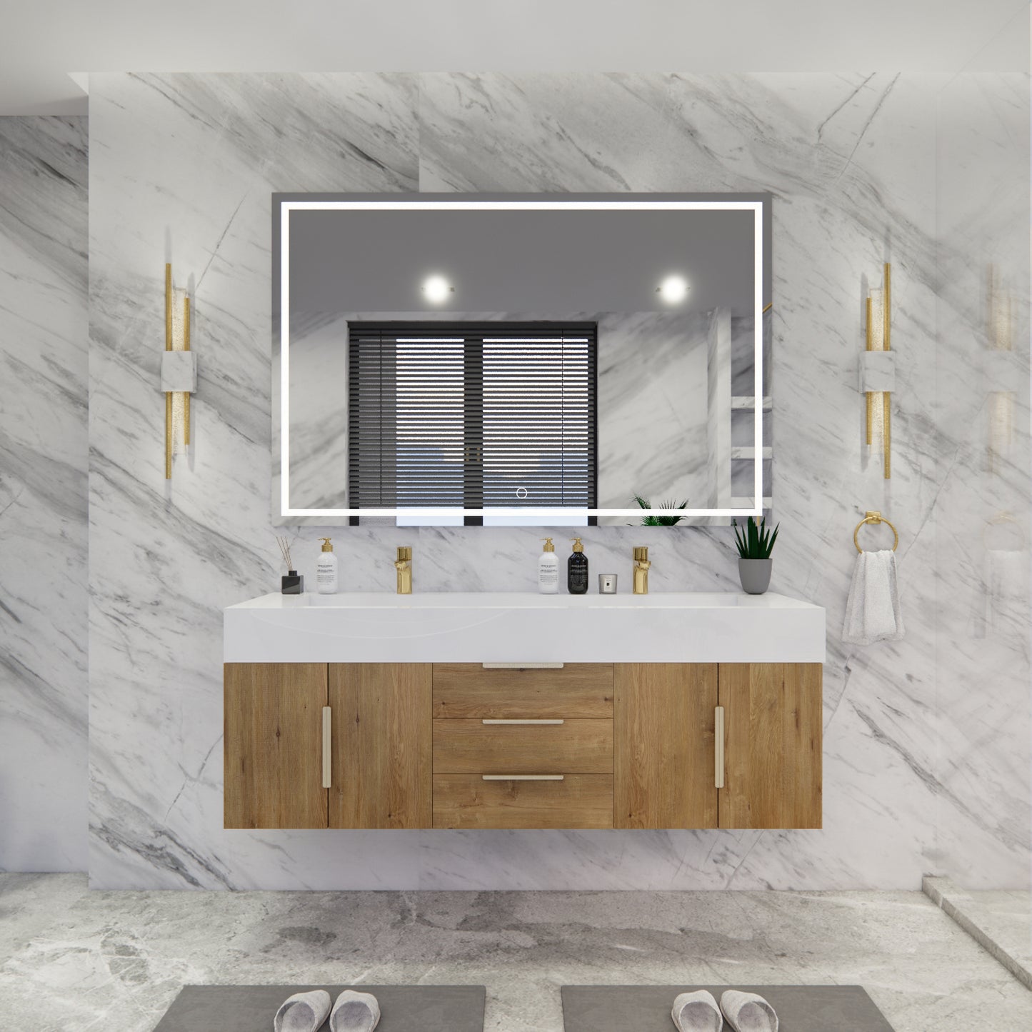 Bethany Floating Bathroom Vanity with Reinforced Acrylic Sink Top 24" - 84"
