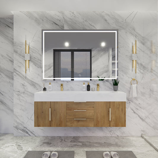 Better Vanity Bethany 24"-48" Floating Bathroom Vanity Reinforced Acrylic Sink Soft Close Doors & Drawers, Fully Assembled