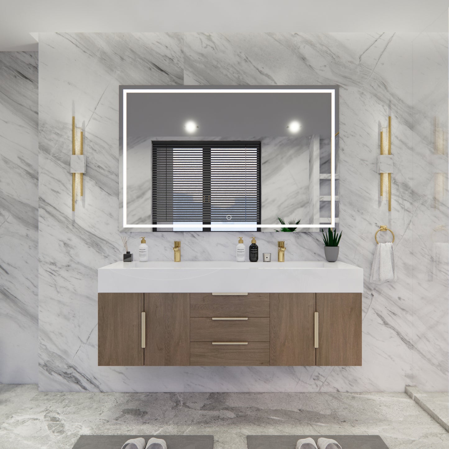 Bethany Floating Bathroom Vanity with Reinforced Acrylic Sink Top 24" - 84"