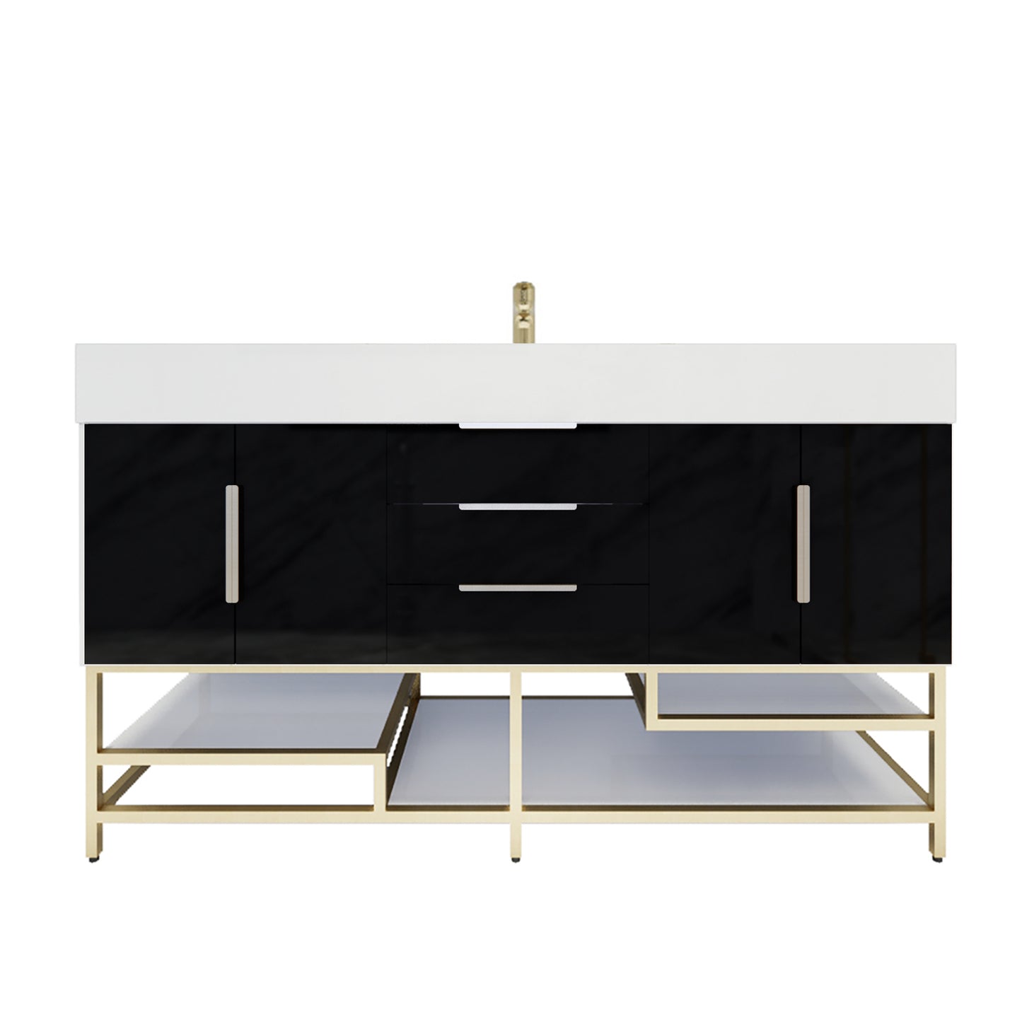 Better Vanity Bethany 24"-48“ Freestanding Bathroom Vanity Reinforced Acrylic Sink Soft Close Doors & Drawers, Fully Assembled