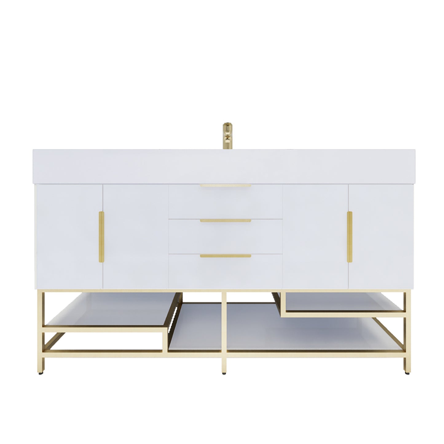 Better Vanity Bethany 24"-48“ Freestanding Bathroom Vanity Reinforced Acrylic Sink Soft Close Doors & Drawers, Fully Assembled