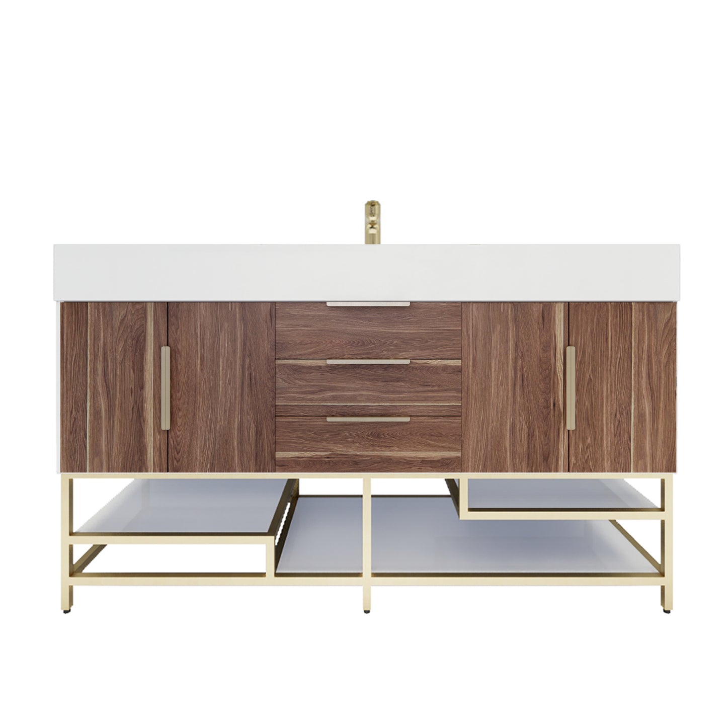 Better Vanity Bethany 24"-48“ Freestanding Bathroom Vanity Reinforced Acrylic Sink Soft Close Doors & Drawers, Fully Assembled
