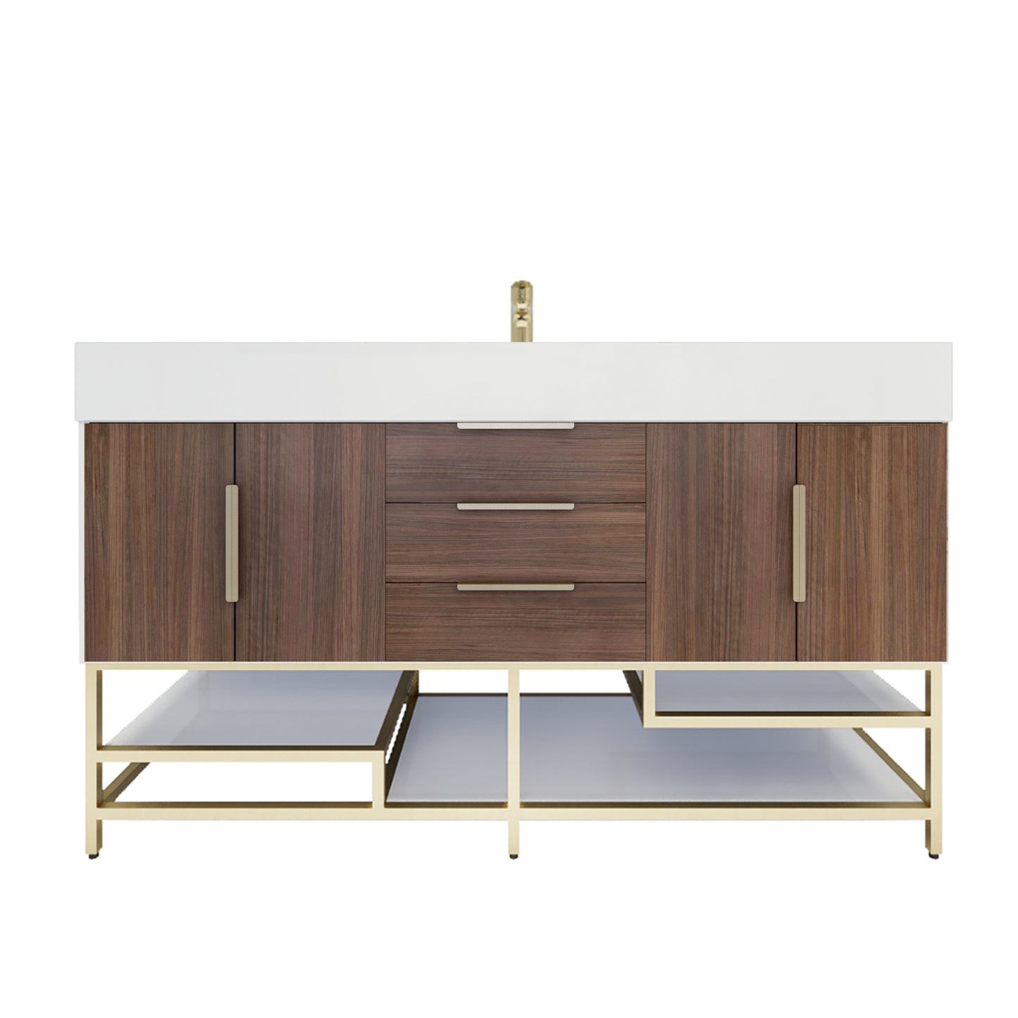 Better Vanity Bethany 24"-48“ Freestanding Bathroom Vanity Reinforced Acrylic Sink Soft Close Doors & Drawers, Fully Assembled