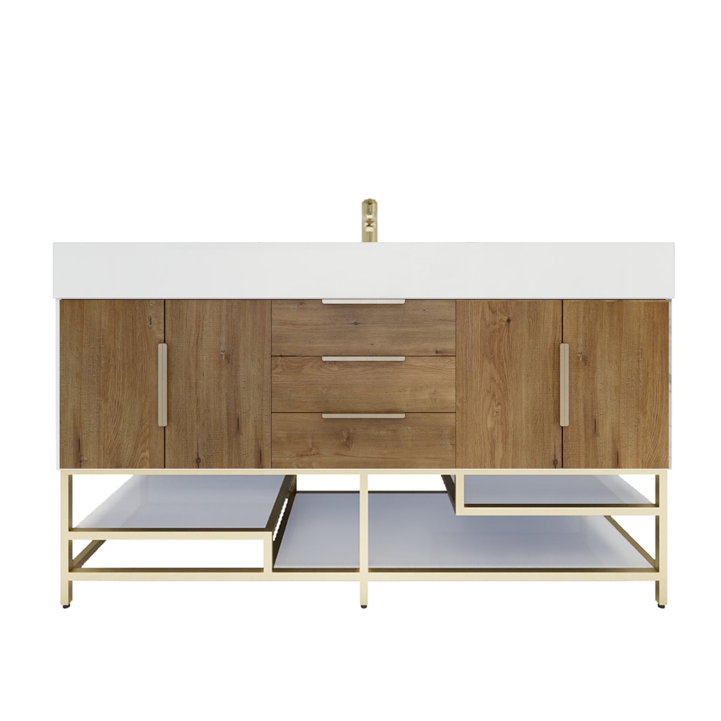 Better Vanity Bethany 24"-48“ Freestanding Bathroom Vanity Reinforced Acrylic Sink Soft Close Doors & Drawers, Fully Assembled